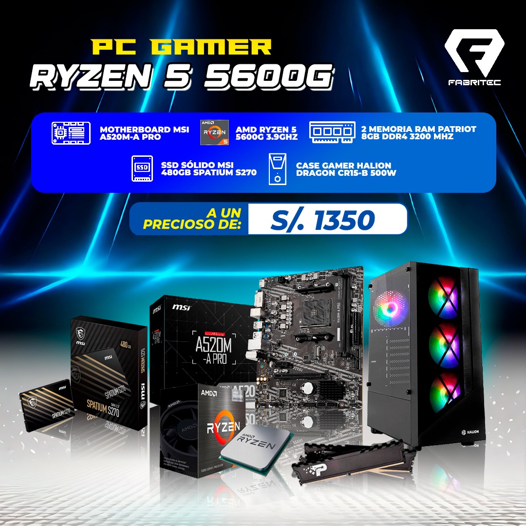 PC GAMER RYZEN 5 5600G