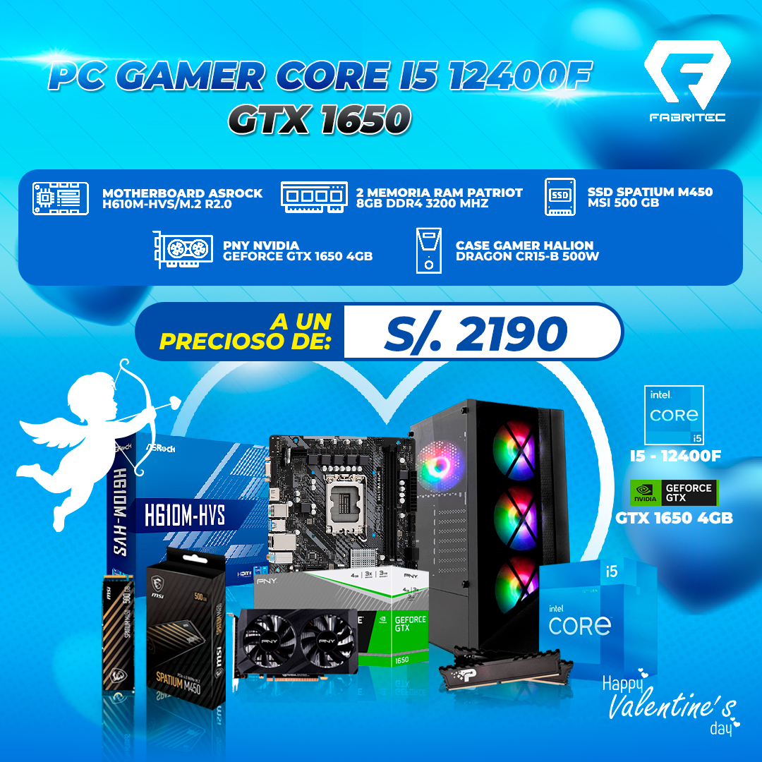 PC GAMER CORE I5 12400F GTX1650