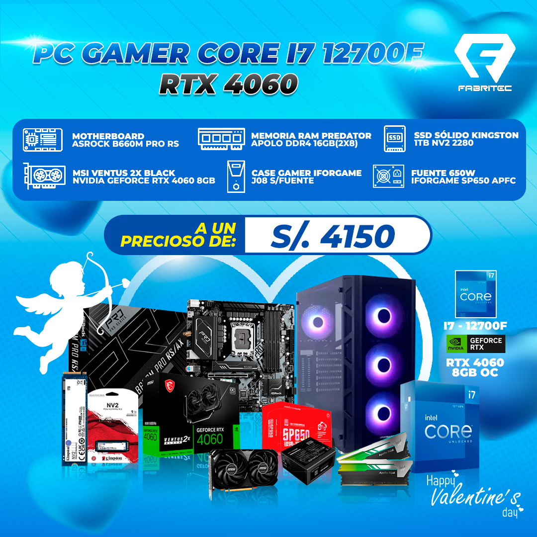 PC GAMER CORE I7 12700F RTX4060