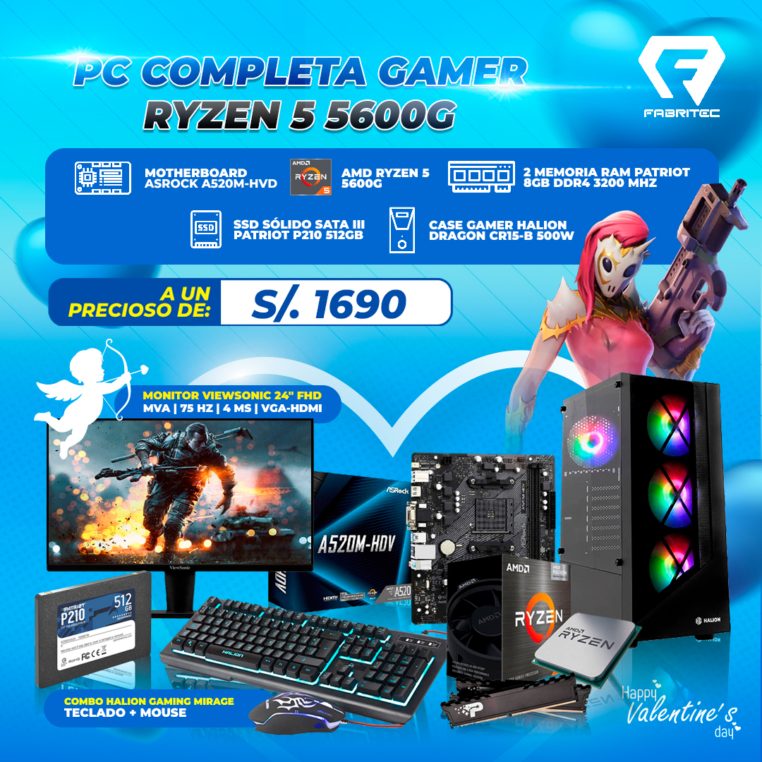 PC COMPLETA GAMER RYZEN 5 5600G
