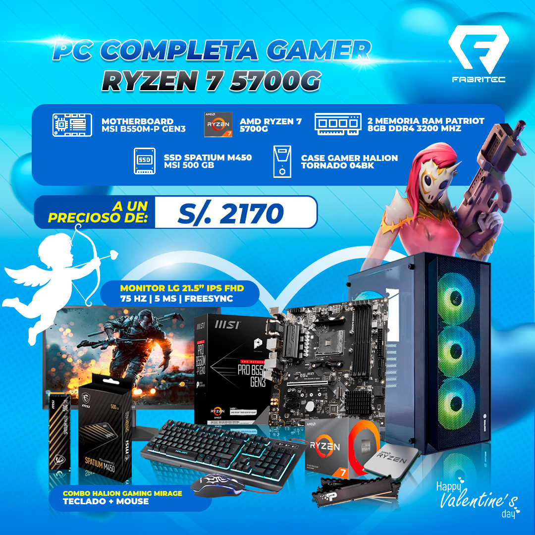 PC COMPLETA GAMER RYZEN 7 5700G