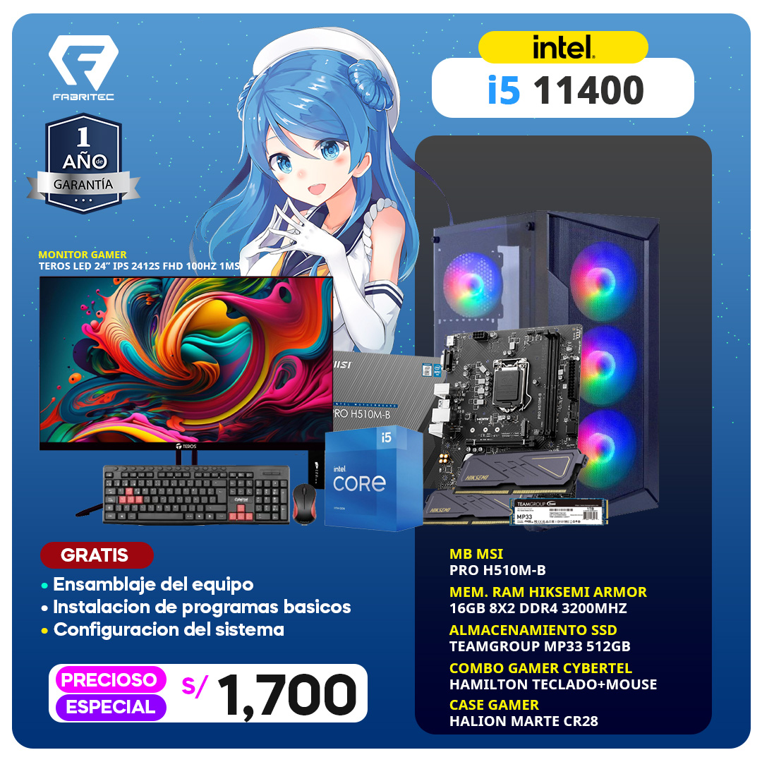 CPU INTEL 5 11400 - GAMER 12