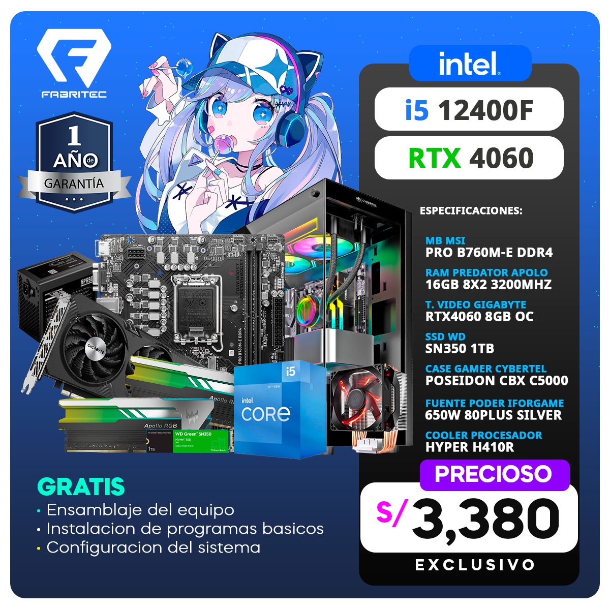 CPU INTEL 5 12400F - PC GAMER 18