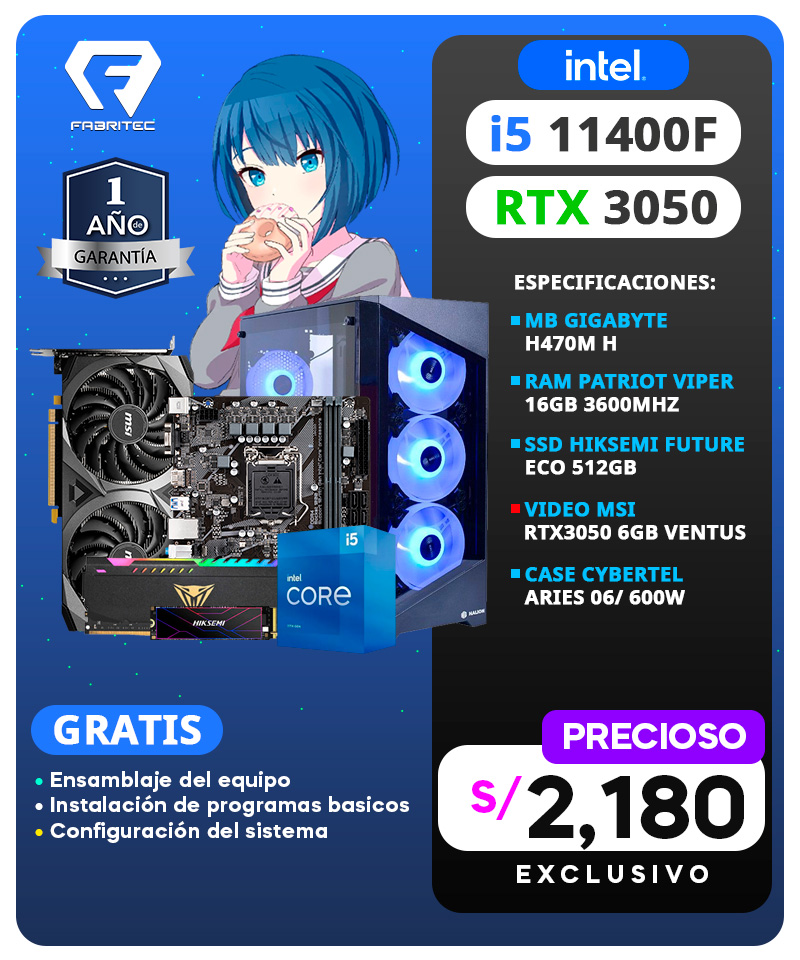 CPU INTEL 5 11400F - GAMER 17