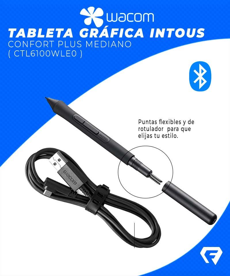 Tableta gráfica Wacom Intuos Small, USB. Color Negro.
