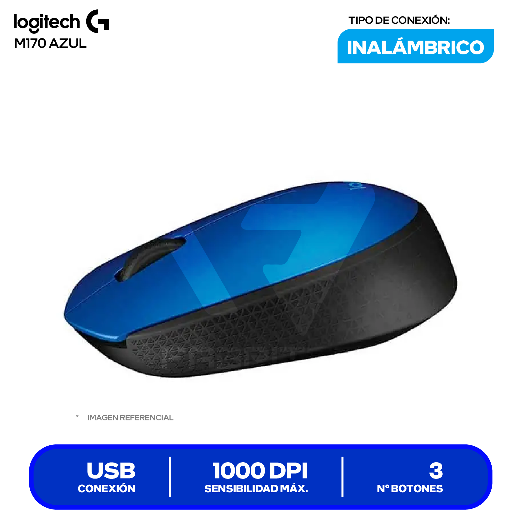 Mouse Gamer Inalámbrico Logitech ( 910-004800 ) Azul 1000 DPI