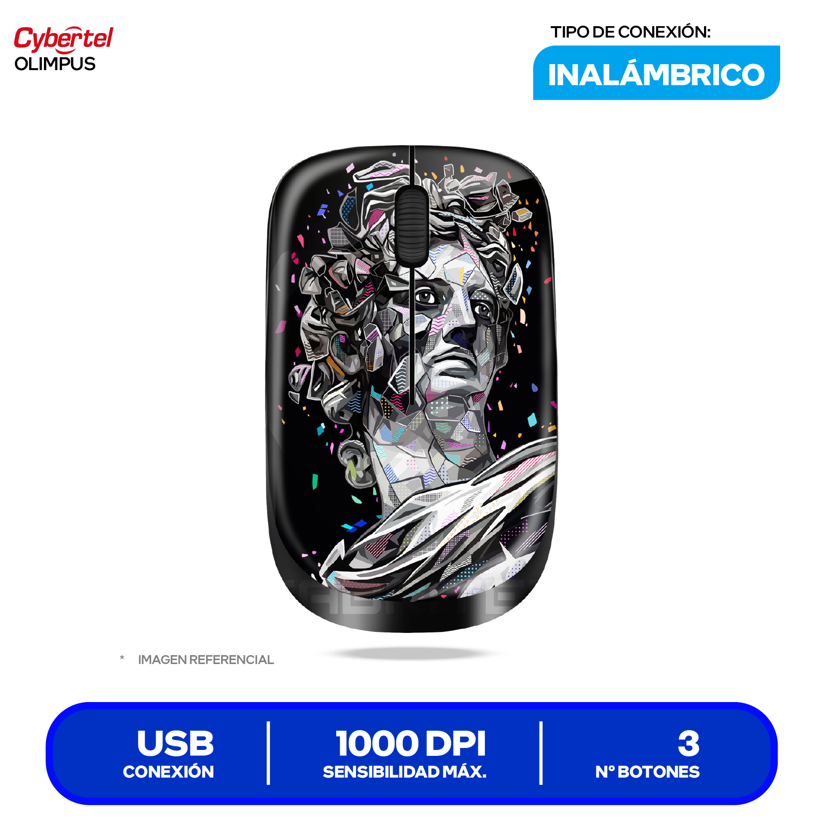 Mouse Inalámbrico Cybertel Olimpus ( CYB M323 ) 1000 DPI