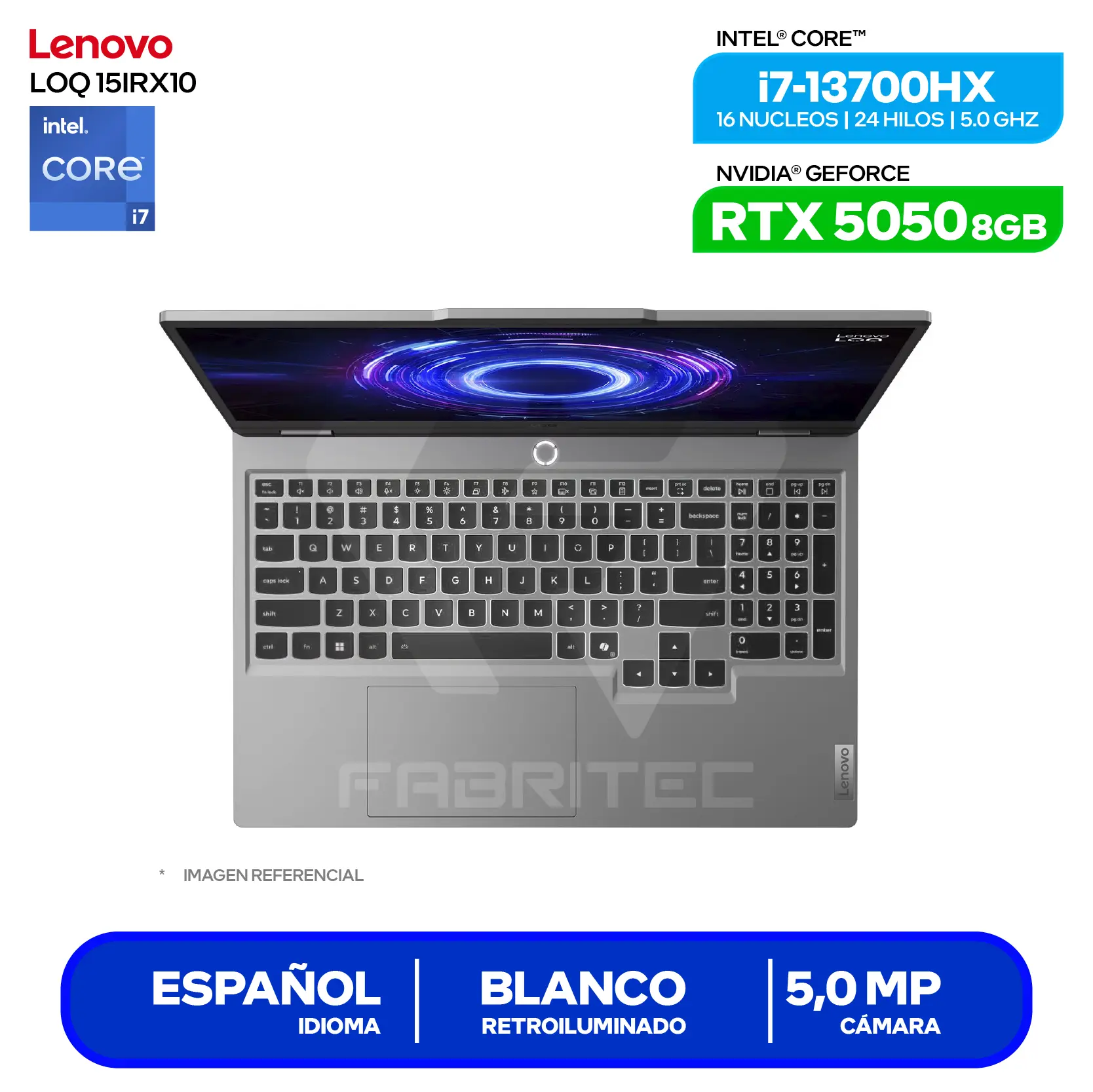 Laptop Lenovo LOQ 15IRX10 (83JE00Q8LM) Intel Core i7-13700HX, GeForce RTX 5050 8GB, RAM 16GB, SSD 512GB, 15,6'' FHD, FreeDos