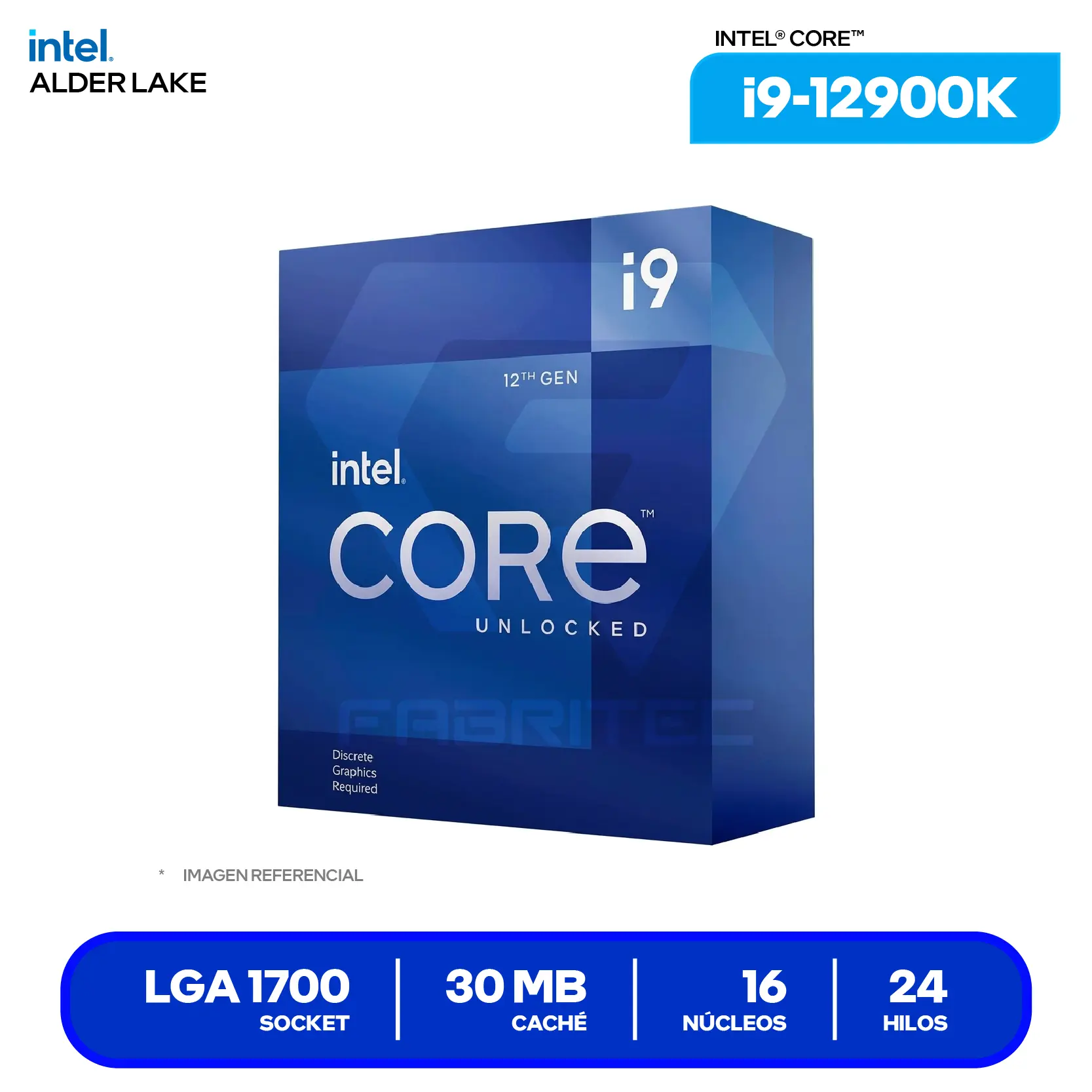 Procesador Intel Core i9-12900K (BX8071512900K) 3.20GHz / 5.10GHz, 16 Núcleos, LGA1700