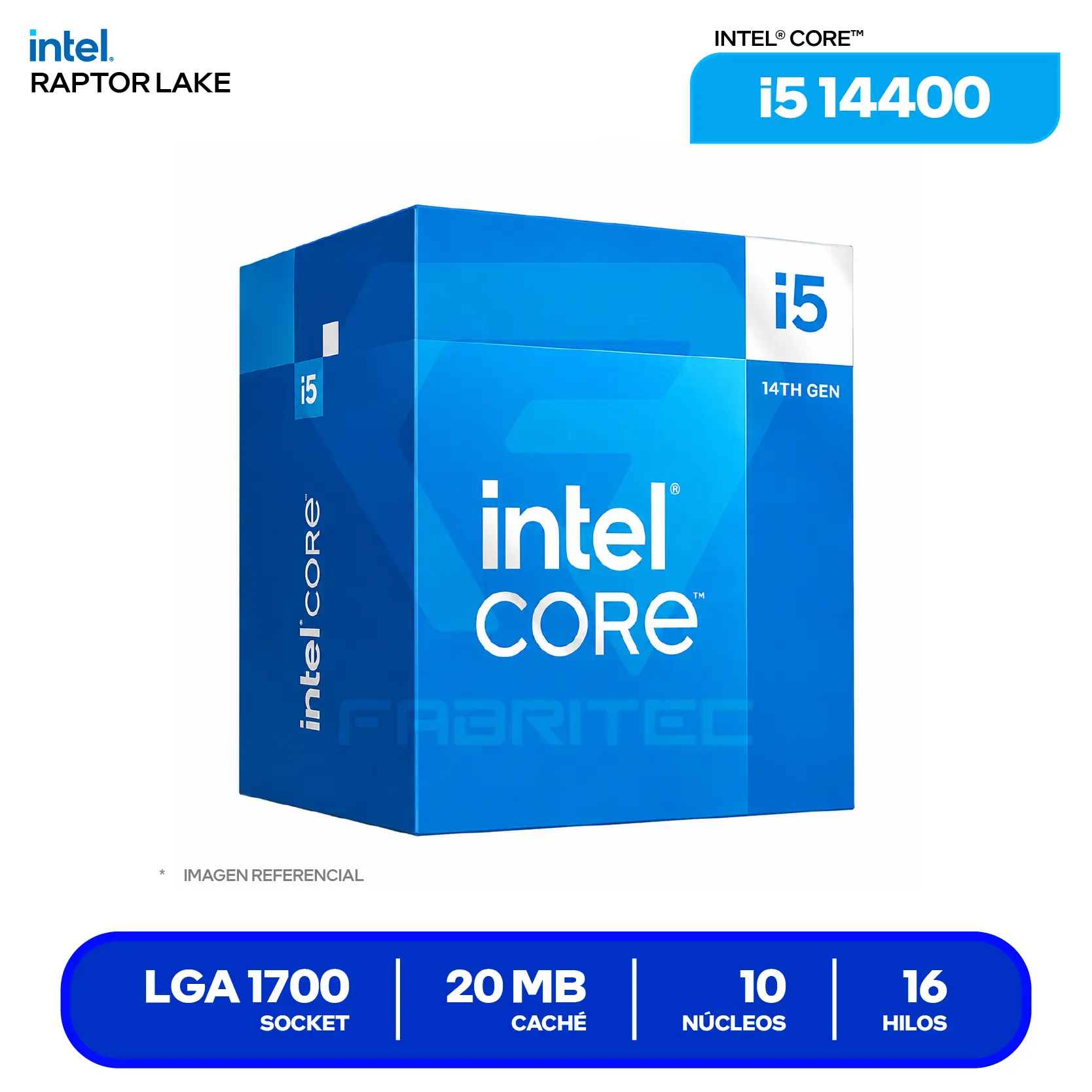 Procesador Intel Core i5-14400 (BX8071514400) 2.5 GHz / 4.7 GHz, 10 Núcleos, LGA1700