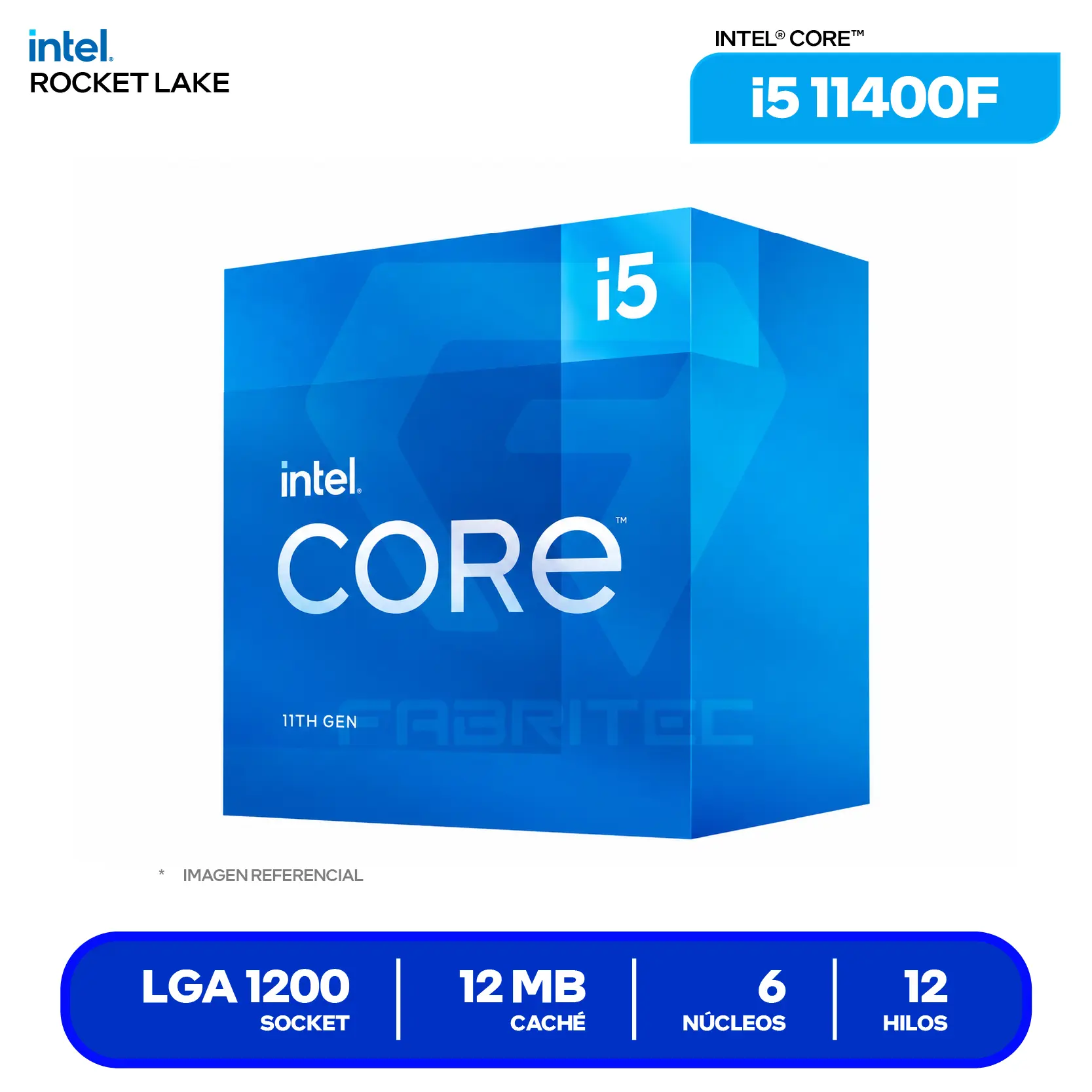 Procesador Intel Core i5-11400F (BX8070811400F) 2.60 GHz / 4.40 GHz, 6 Núcleos, LGA1200