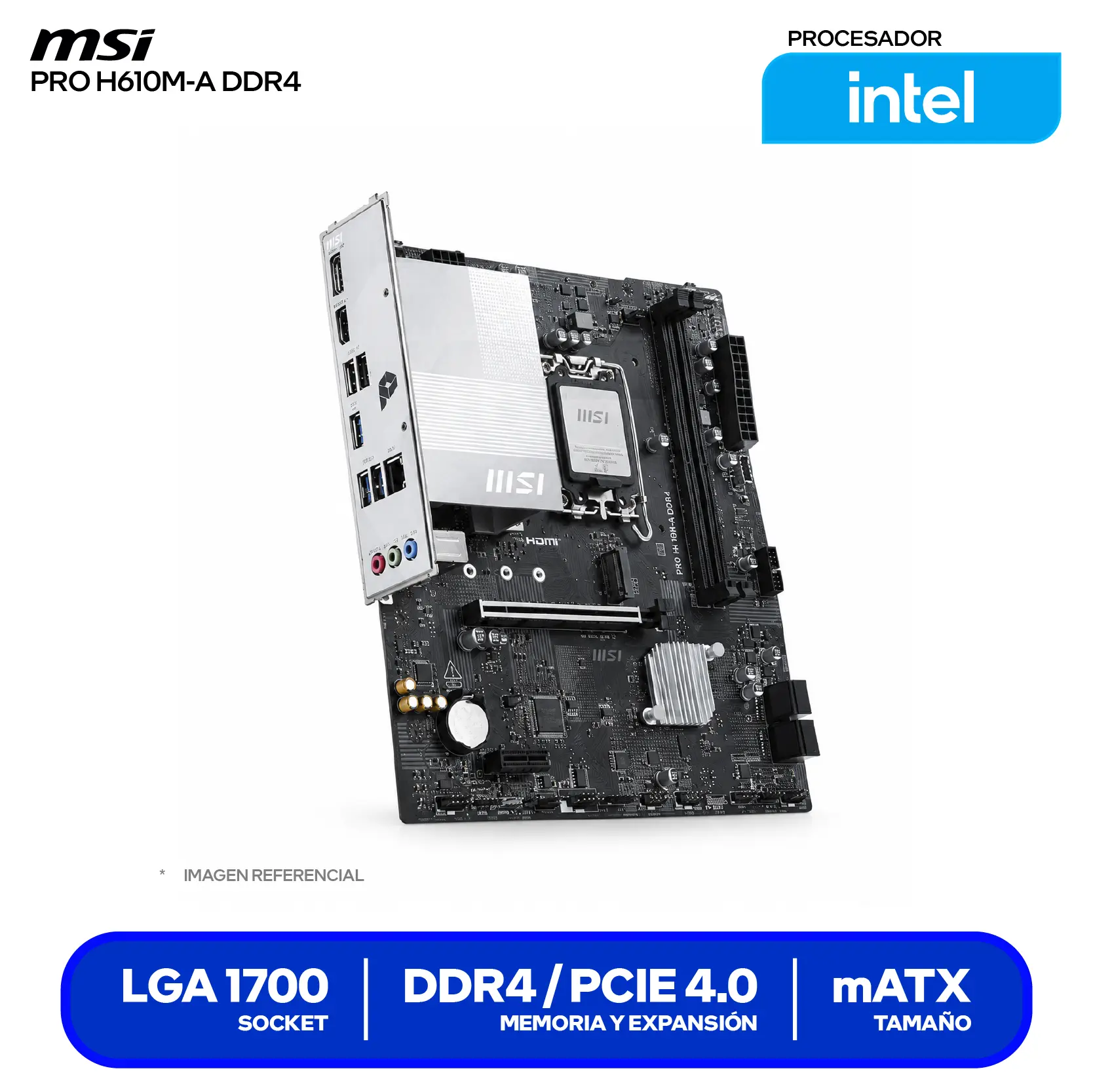 Placa madre MSI PRO H610M-A (PRO H610M-A DDR4) LGA1700, DDR4, mATX
