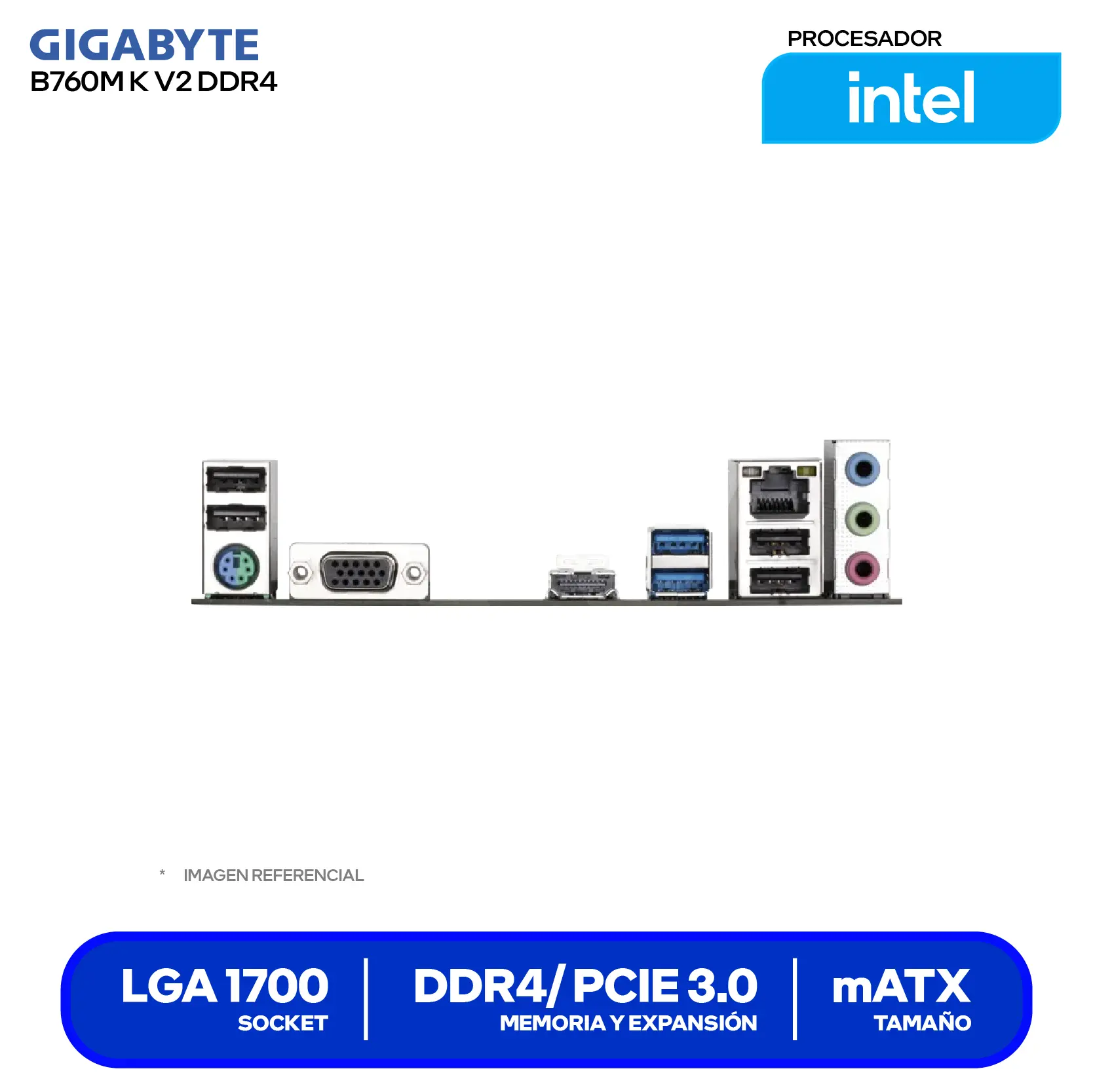 Placa madre Gigabyte B760M K V2 (9MB76MK24-00-G10) LGA1700, DDR4, mATX