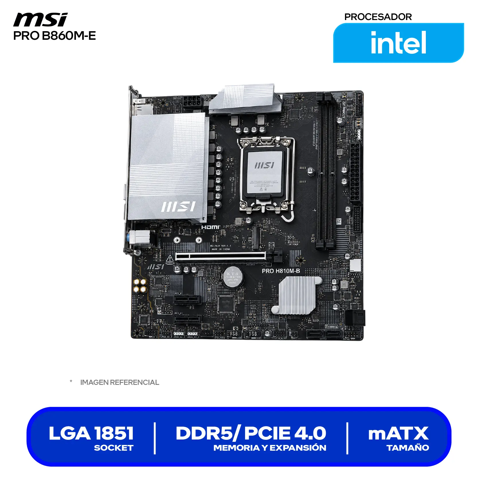 Placa madre MSI Pro B860M-E (PRO B860M-E) LGA1851, DDR5, mATX