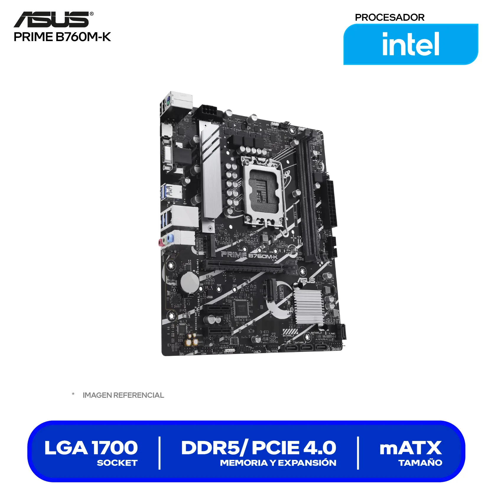 Placa Madre Asus Prime B760M-K D4 (90MB1FI0-M1EAY0) LGA1700, DDR4, mATX