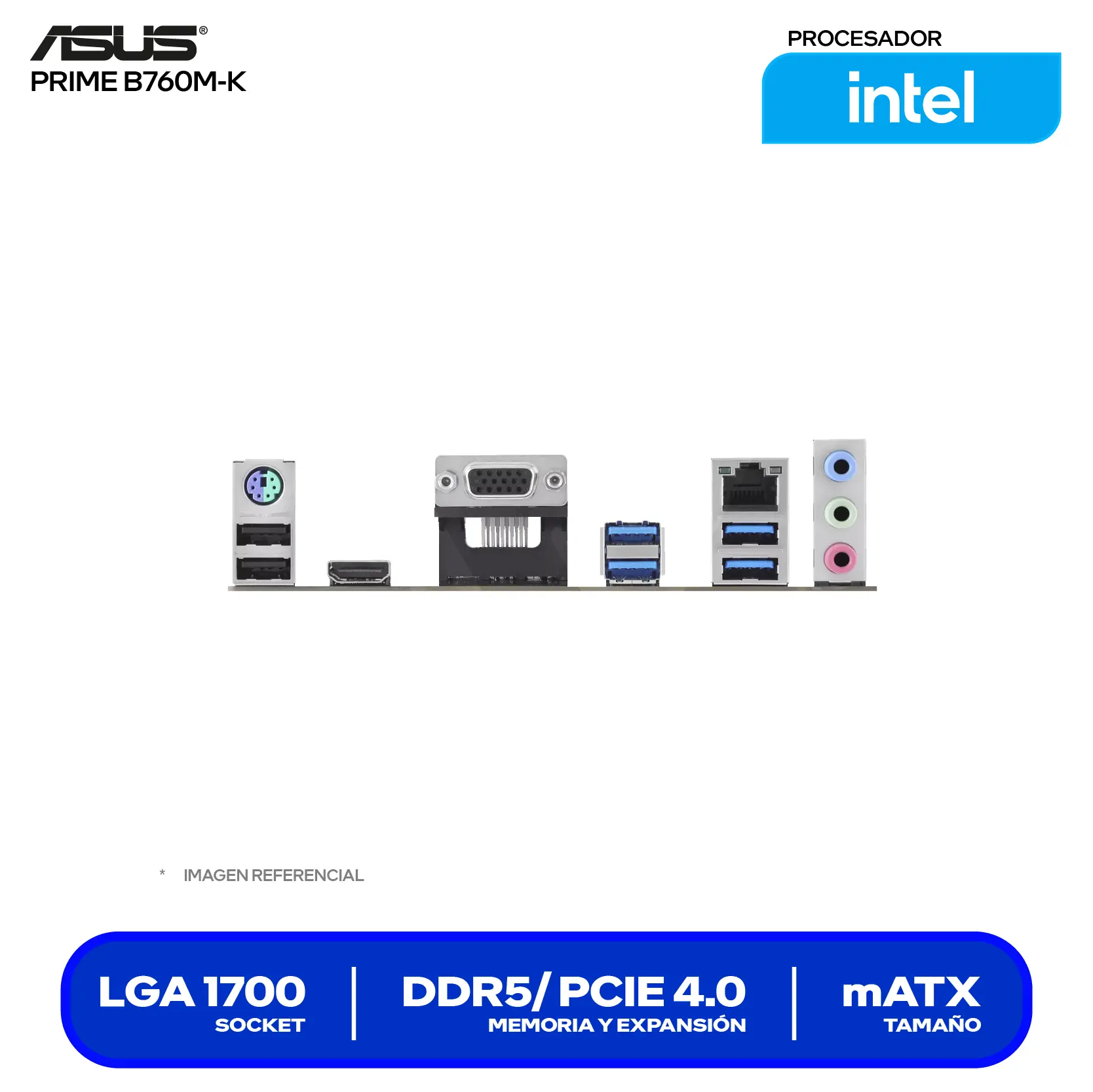 Placa Madre Asus Prime B760M-K D4 (90MB1FI0-M1EAY0) LGA1700, DDR4, mATX