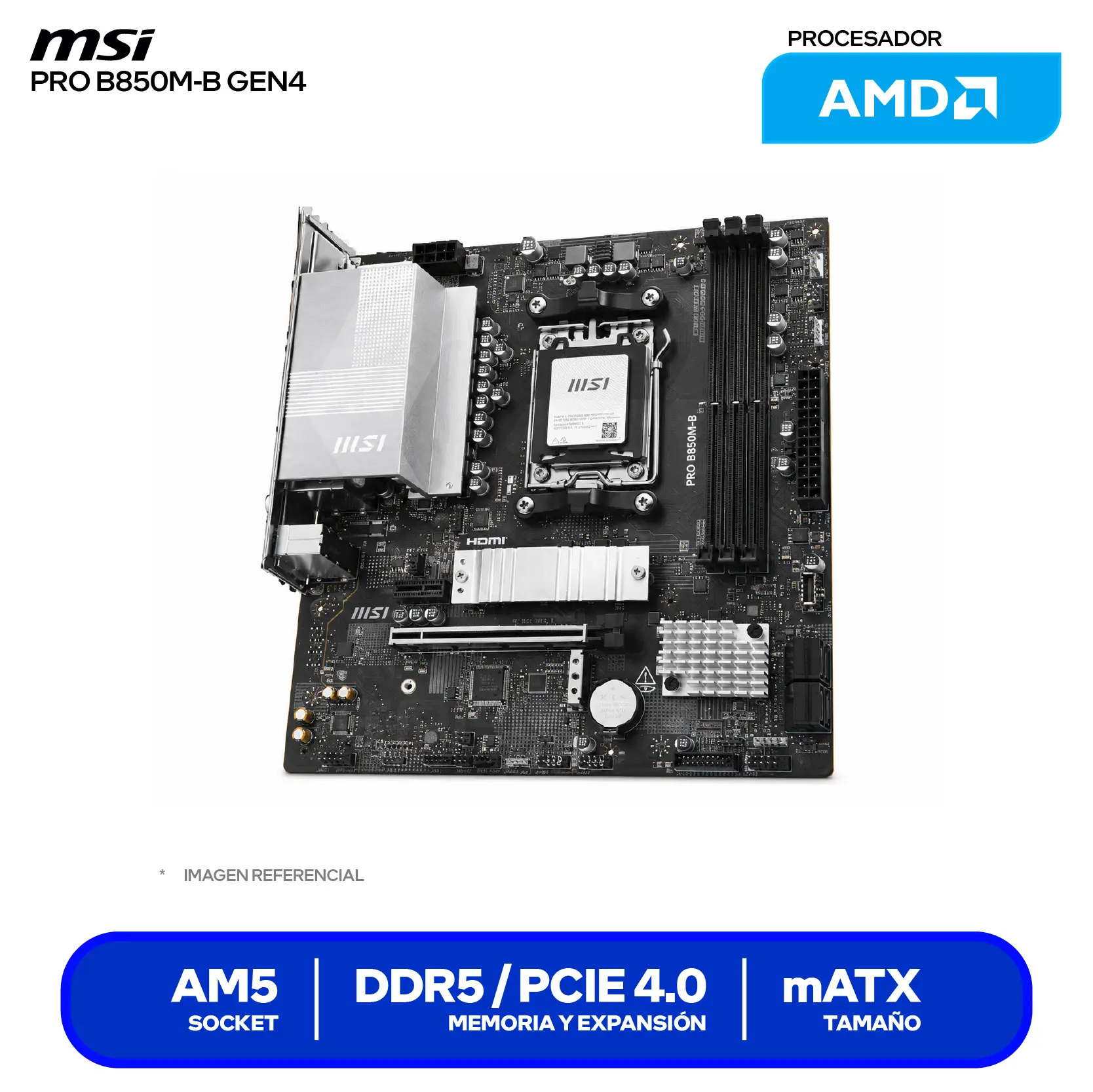 Placa Madre MSI PRO B850M-B GEN4 (PRO B850M-B GEN4) AM5, DDR5, mATX
