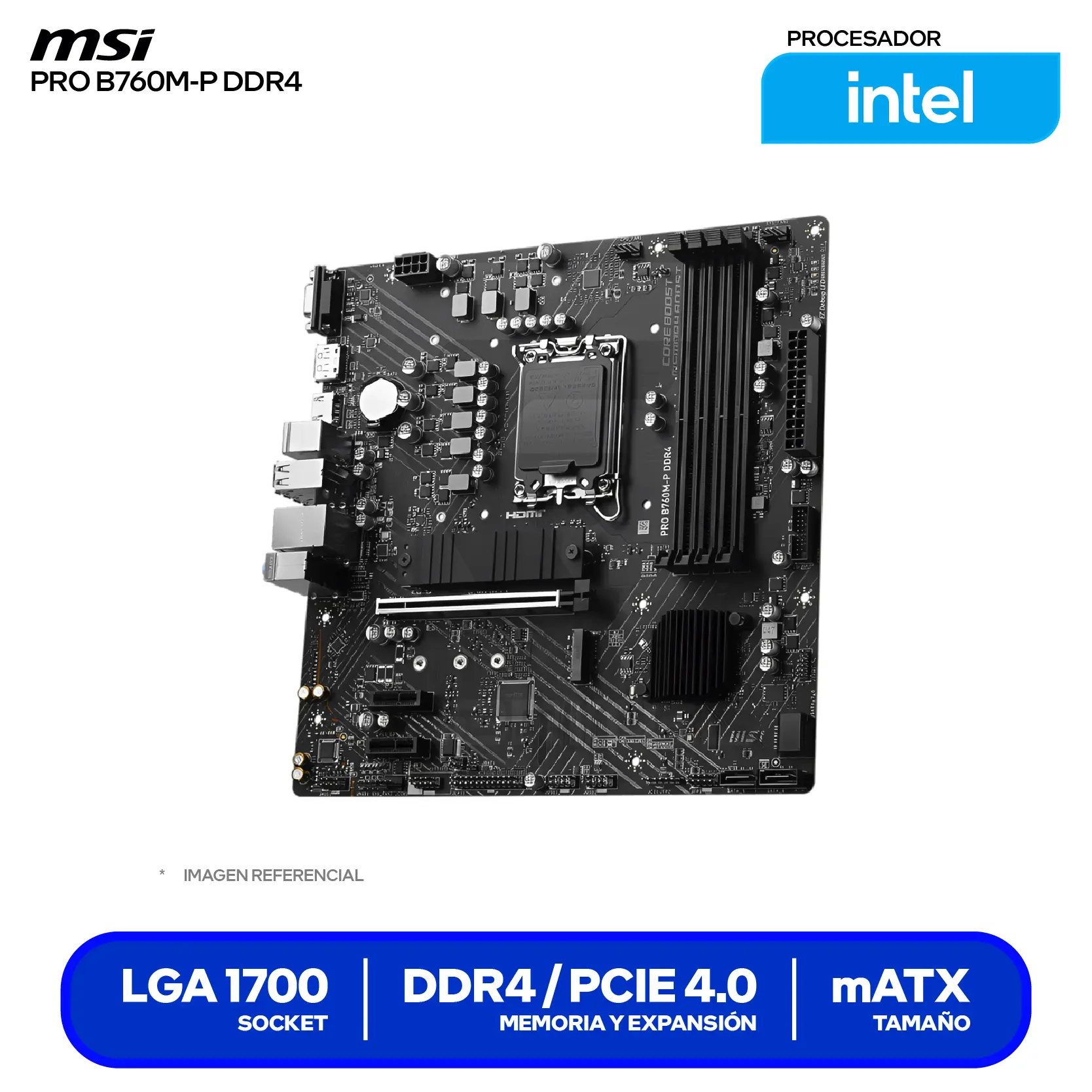 Placa Madre MSI PRO B760M-P DDR4 (PRO B760M-P DDR4) DDR4, mTX, LGA1700