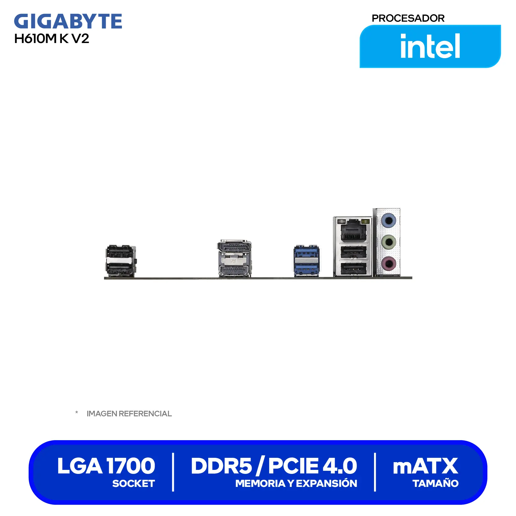 Placa Madre GIGABYTE H610M K V2 D5 (H610M K V2) LGA1700, DDR5, mATX