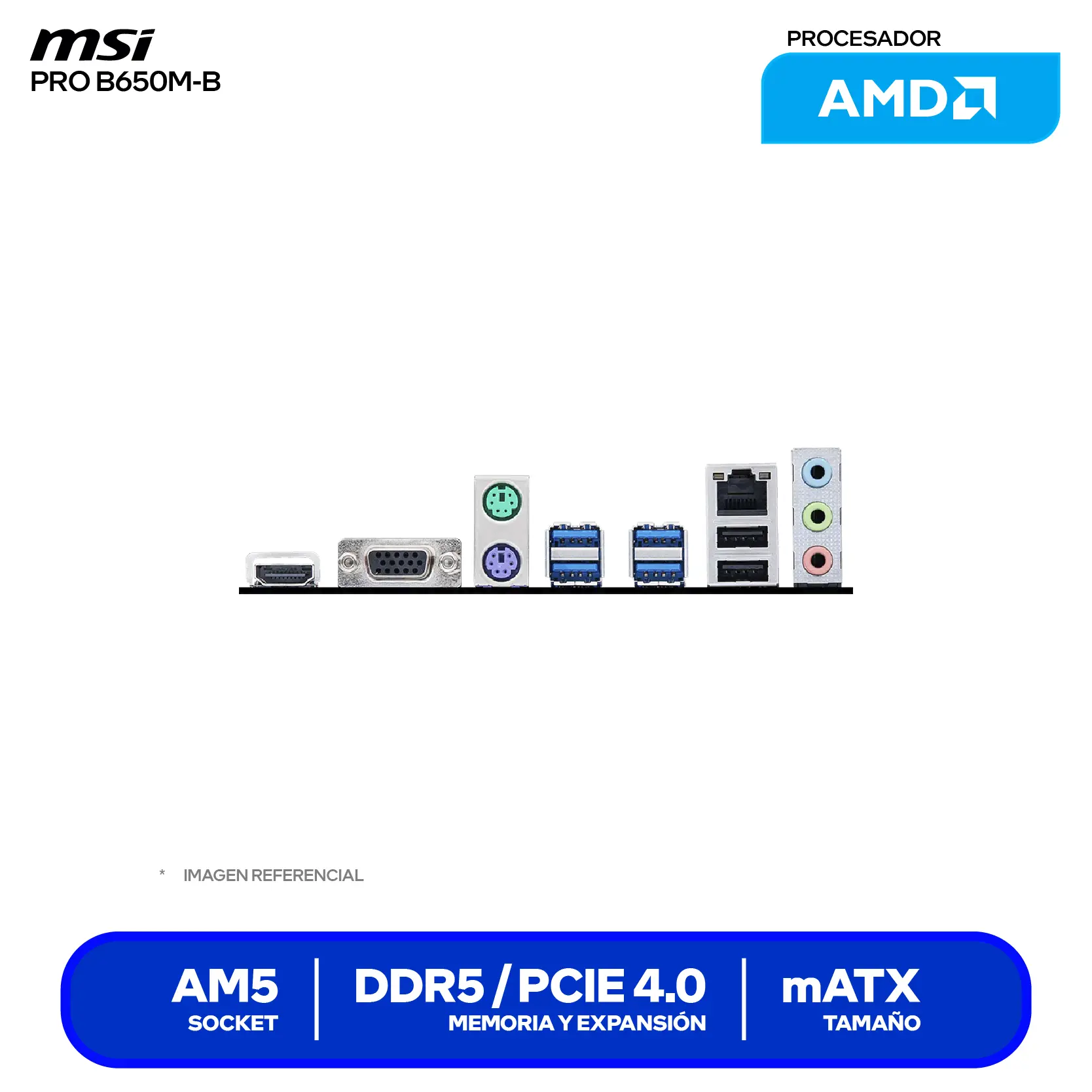 Placa Madre MSI PRO B650M-B (PRO B650M-B) AM5, DDR5, Micro-ATX