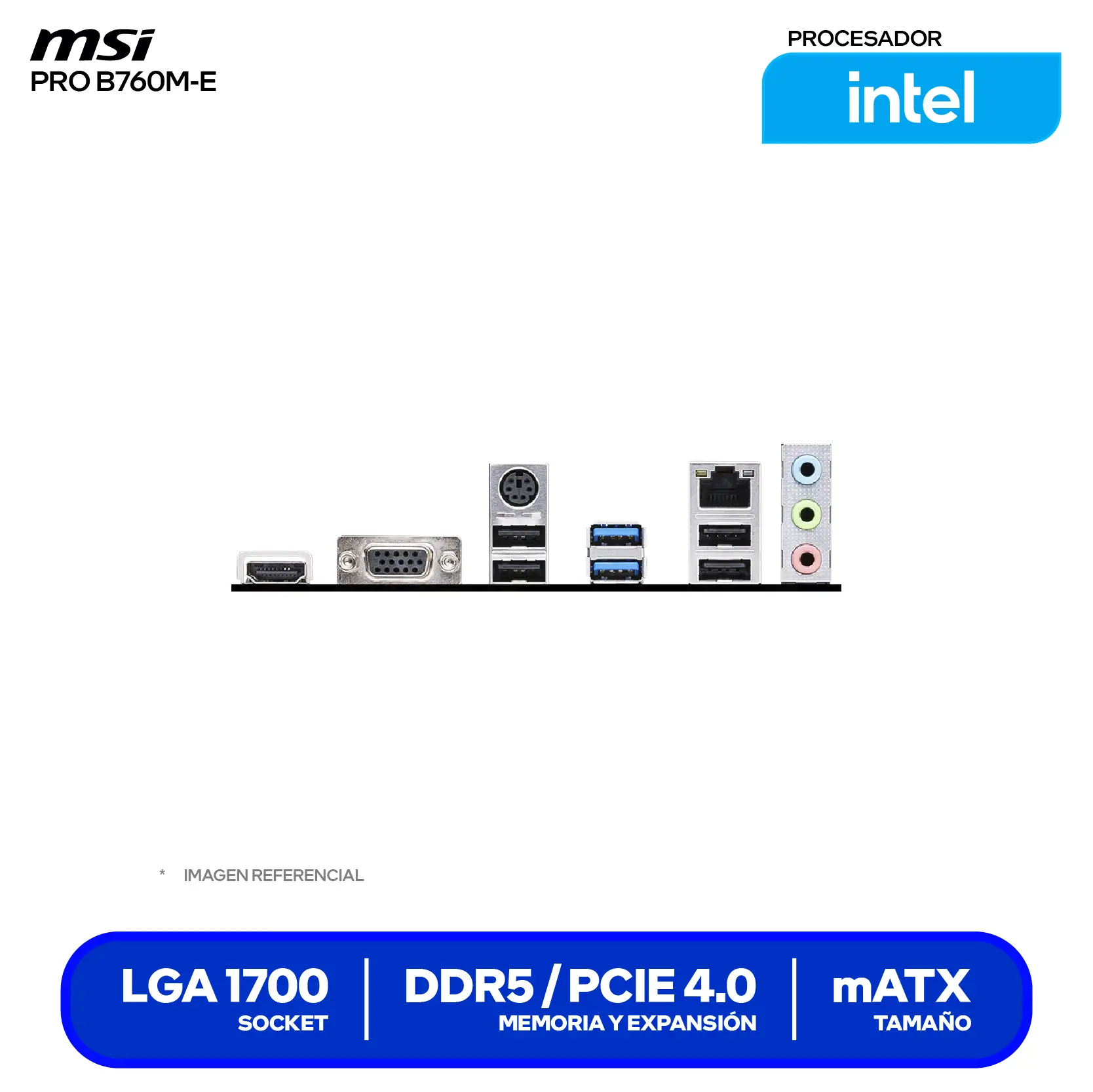 Placa Madre MSI PRO B760M-E (PRO B760M-E) LGA1700, DDR5, mATX