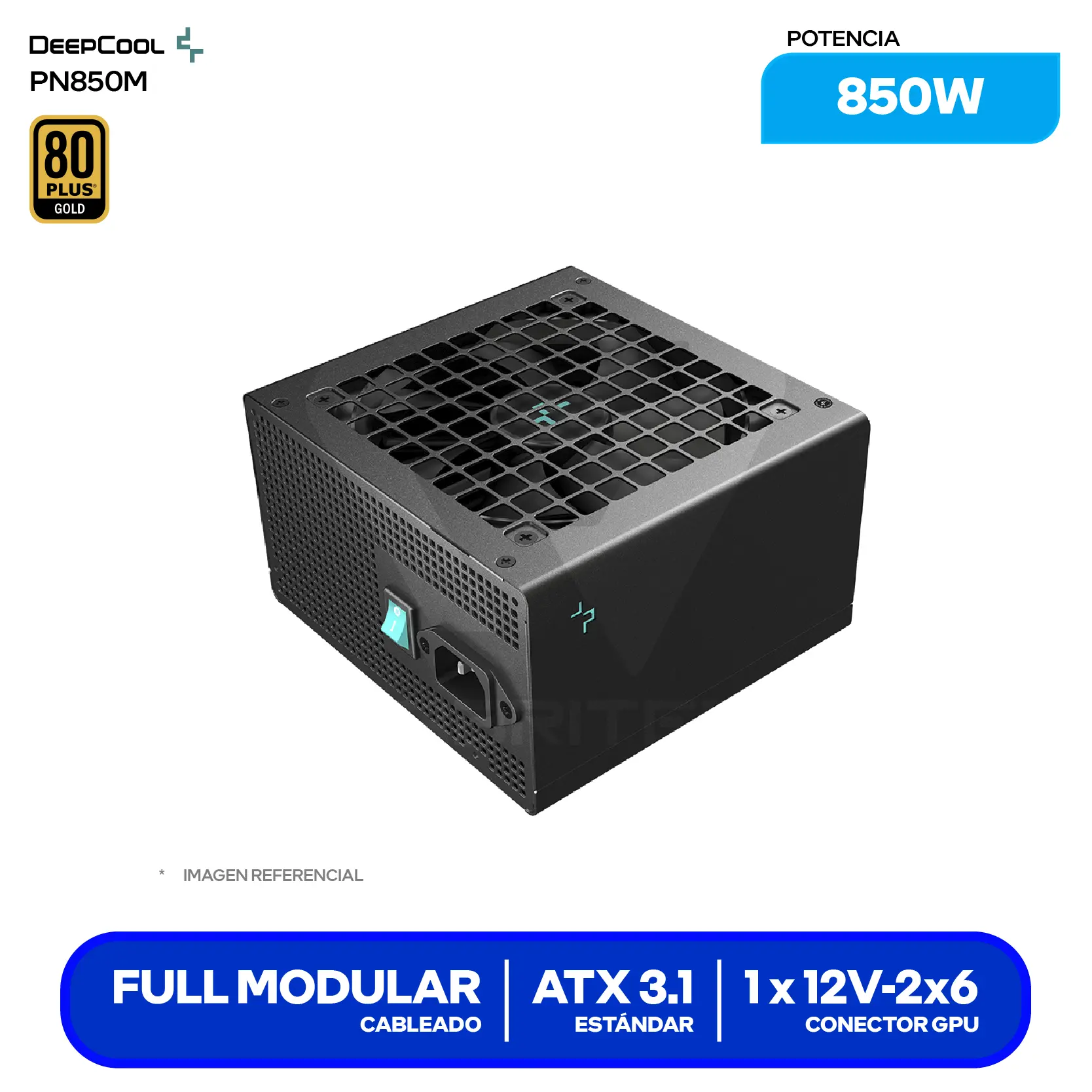 Fuente de Poder DeepCool PN850M 850W (R-PN850M-FC0B-JGUS) 80 Plus Gold, Full Modular