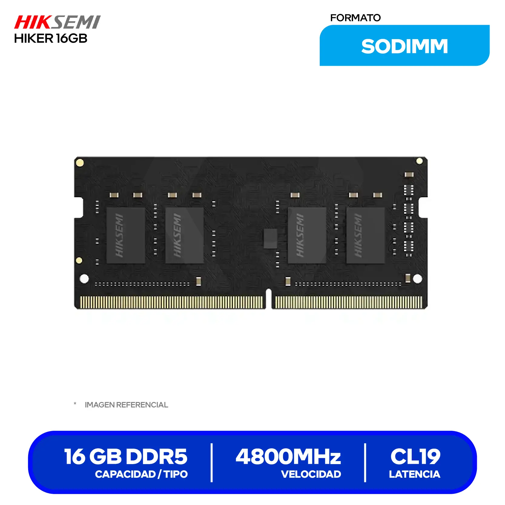 Memoria SO-DIMM Hiksemi Hiker (HSC516S48Z1 16G) 16GB, DDR5, 4800 MHz