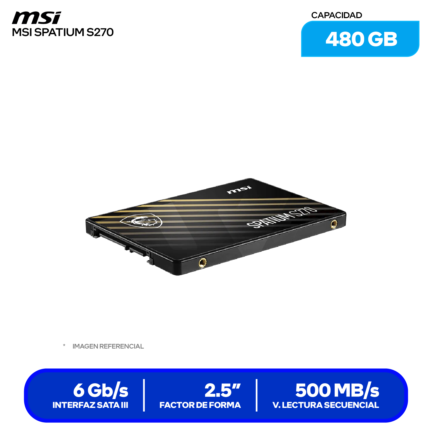 SSD MSI SPATIUM S270 480GB (SPATIUM S270 480GB) SATA 2.5"