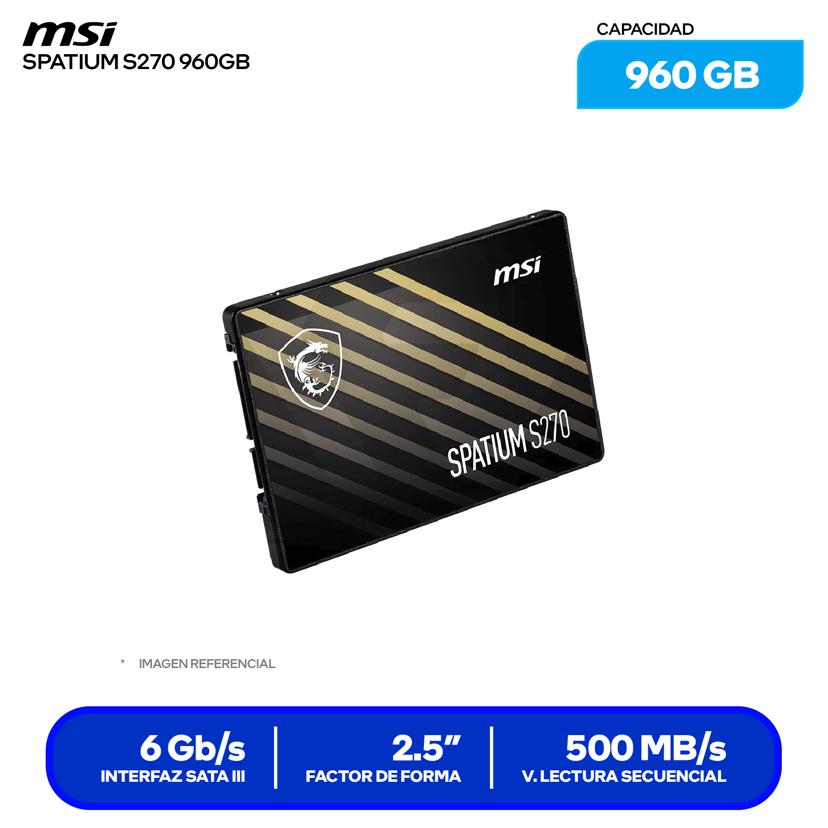 SSD MSI SPATIUM S270 960GB (SPATIUM S270 960GB) SATA 2.5"