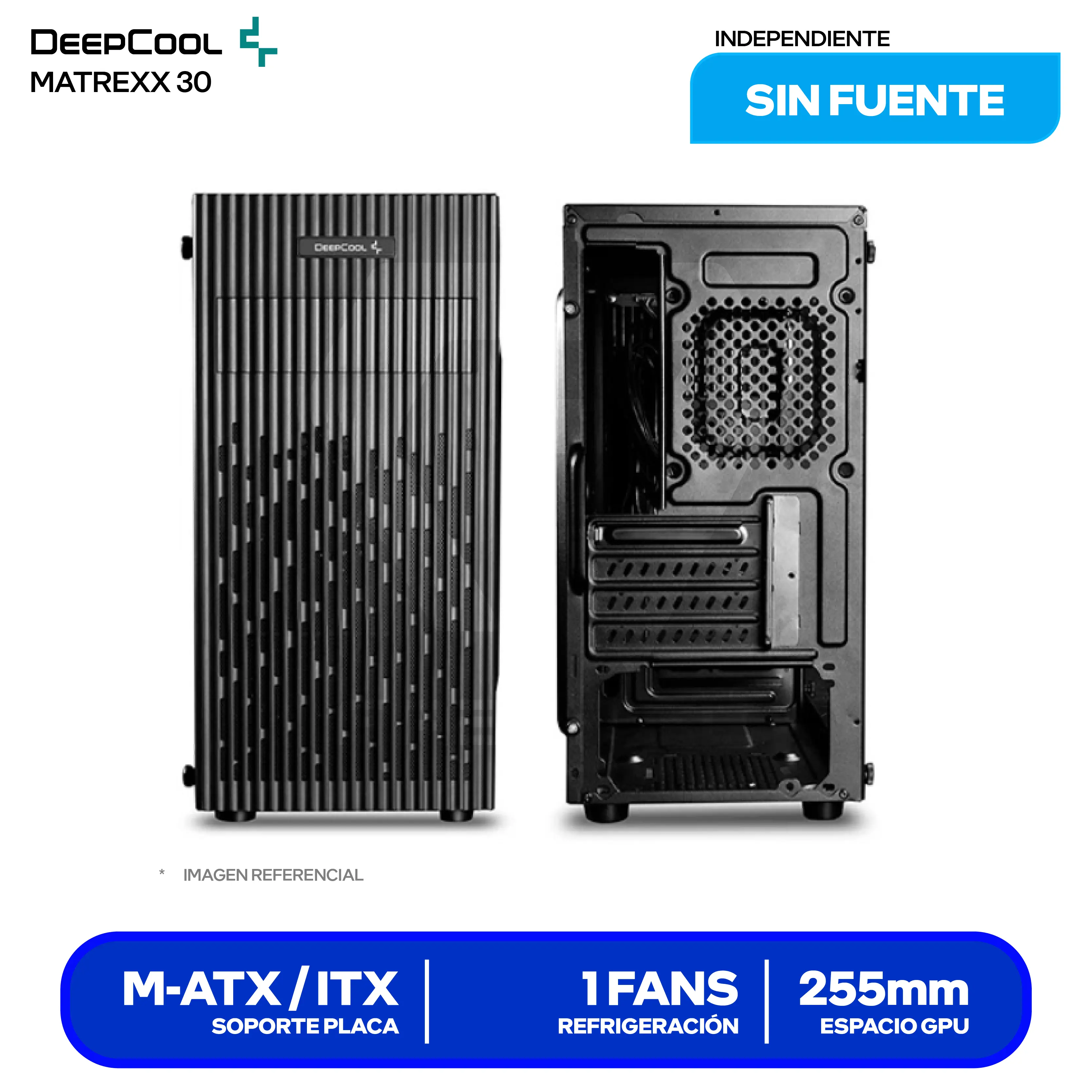 Case DeepCool Matrexx 30 (DP-MATX-MATREXX30) Sin Fuente, Vidrio Templado, 1 Fan