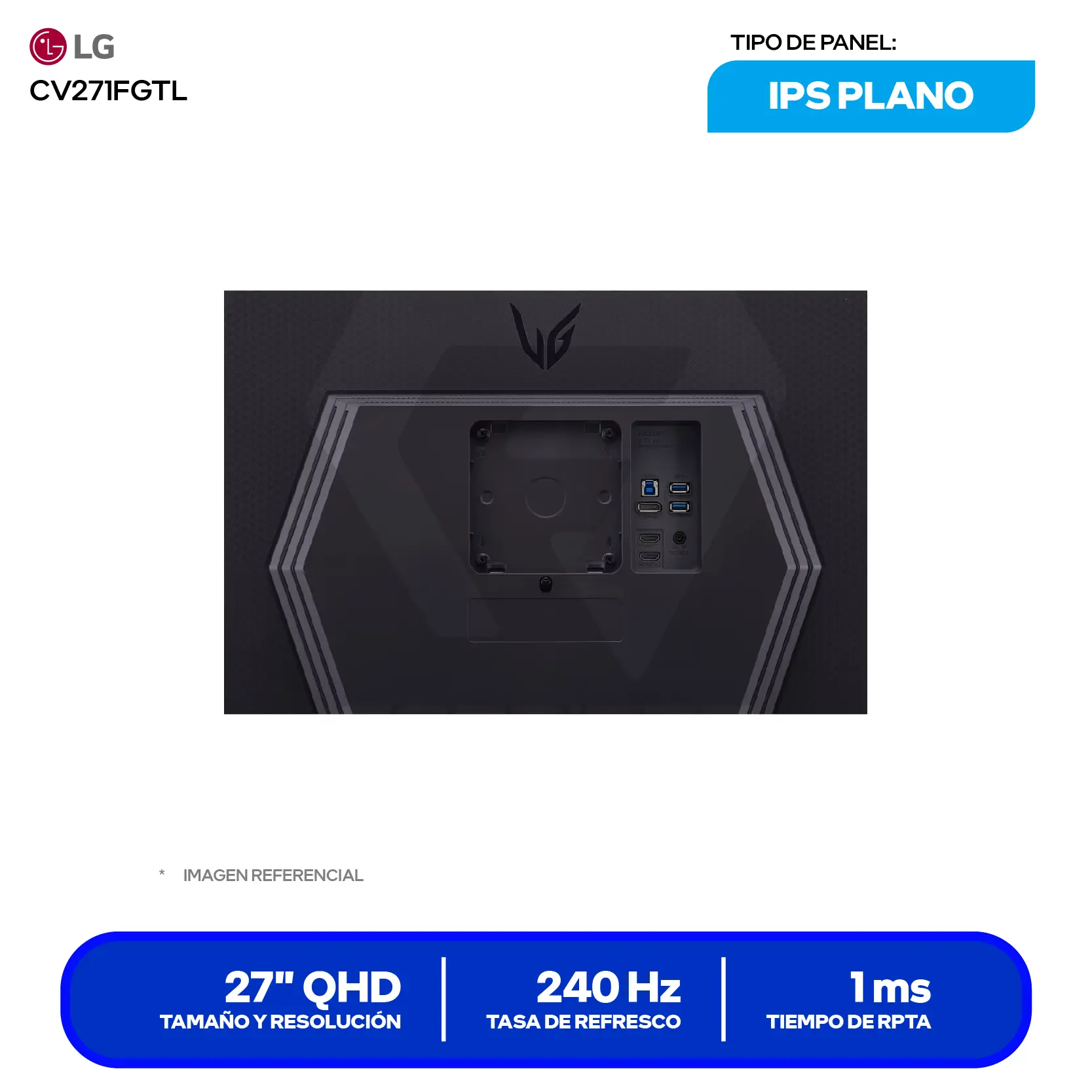 Monitor Gamer LG UltraGear 27" (27GR83Q-B) QHD, IPS, 240Hz, 1ms