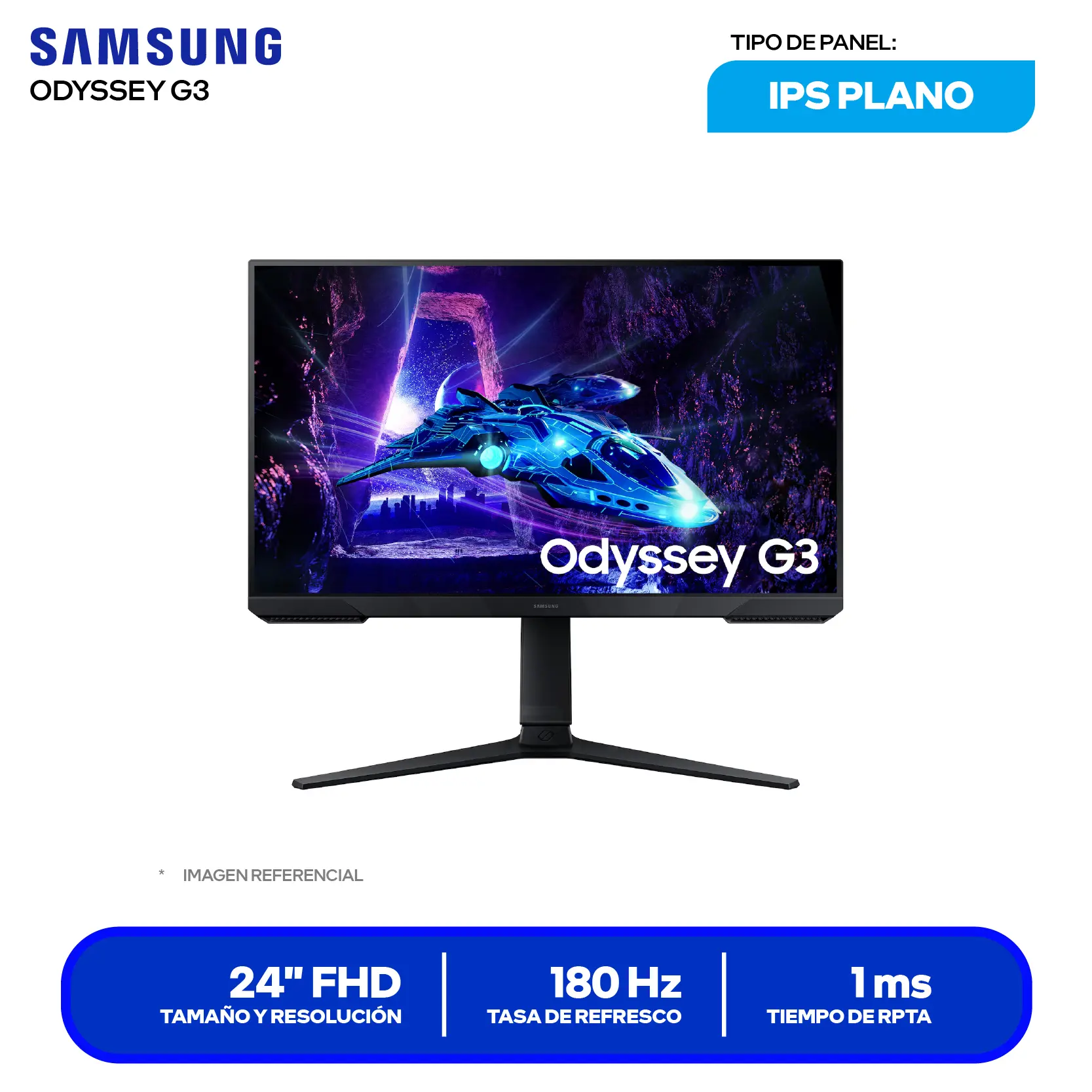 Monitor Gamer Samsung Odyssey G3 27" (LS24DG300ELXPE) FHD, VA, 180Hz, 1ms