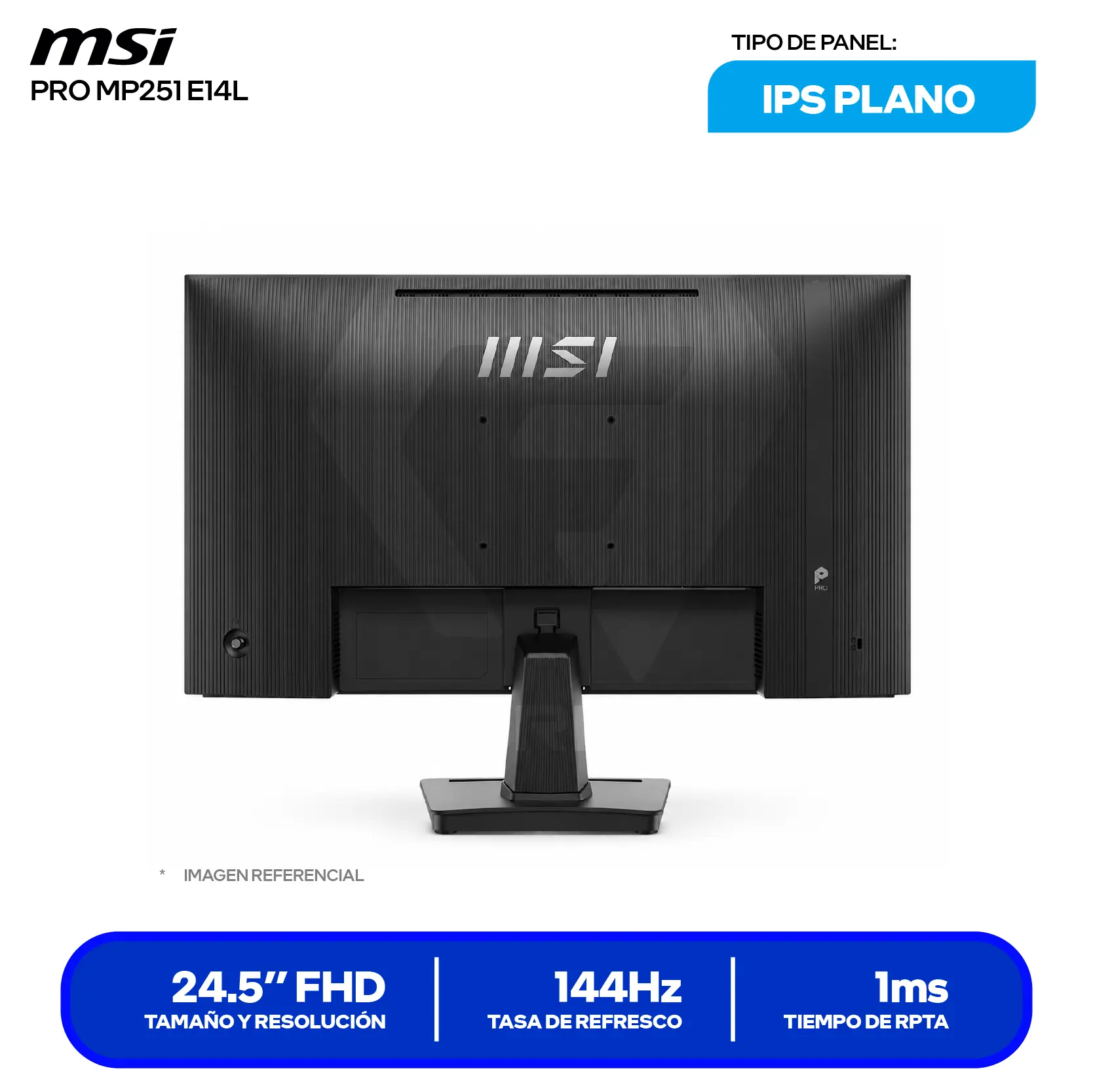 Monitor MSI PRO MP251 E14L (PRO MP251 E14L) 24.5" FHD, IPS, 144Hz, 1ms
