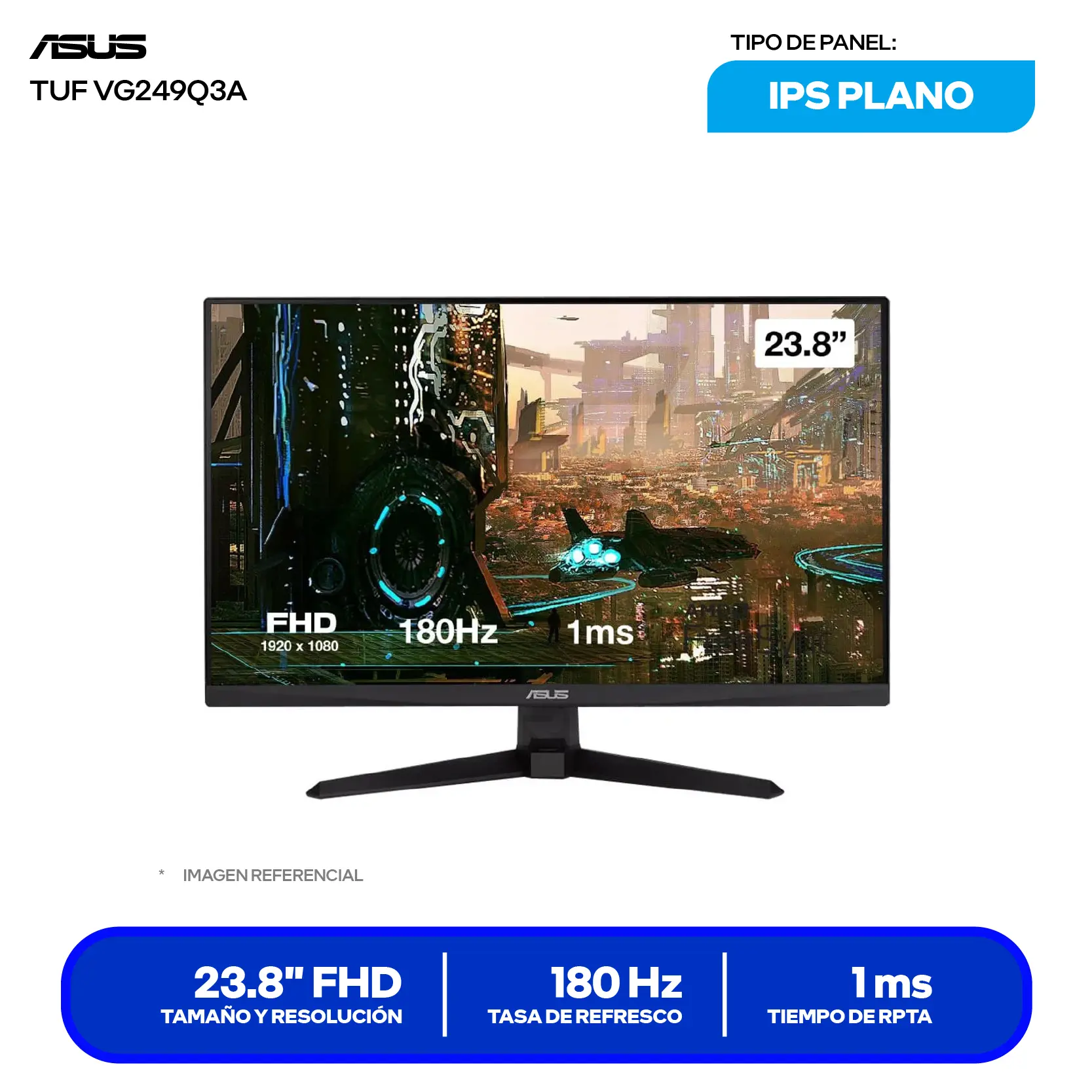 Monitor Gamer ASUS TUF Gaming 23.8" (VG249Q3A) FHD, IPS, 180Hz, 1ms