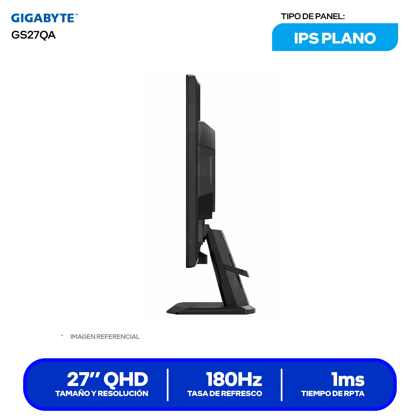 Monitor Gaming Gigabyte GS27QA 27" (20VM0-GS27QABT-1SAR) QHD, 180Hz, 1ms