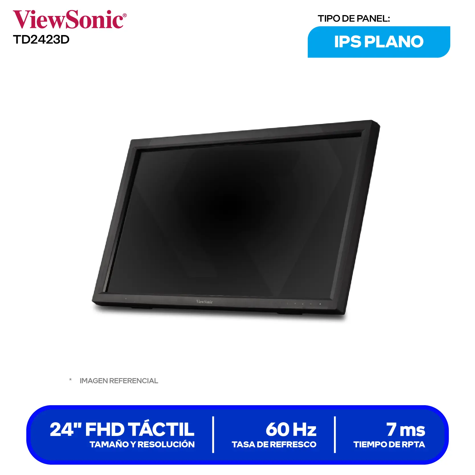 ViewSonic TD2423D 24" (VS18588) FHD, 7ms, Con parlante