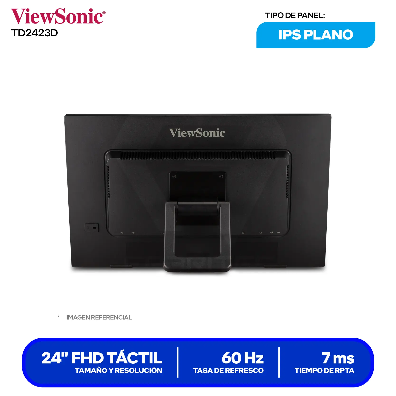 ViewSonic TD2423D 24" (VS18588) FHD, 7ms, Con parlante