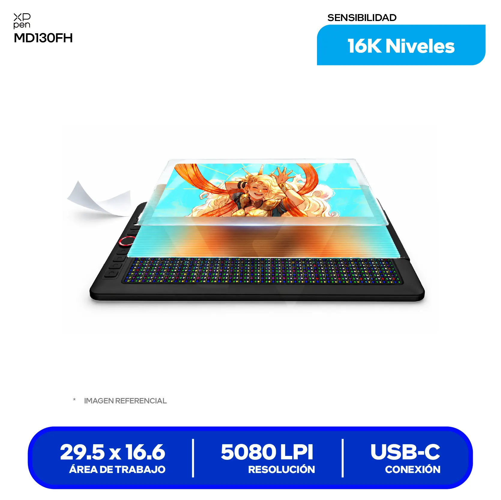 Tableta Gráfica XP-Pen Artist 13.3 Pro V2 13.3" (819040791) FHD, USB-C, Con lápiz
