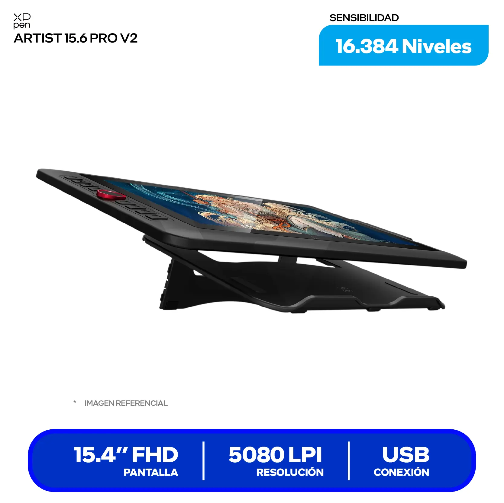 Tableta Gráfica XP-Pen Artist 15.6 Pro V2 15.6" (819040936) FHD, USB-C, Con lápiz