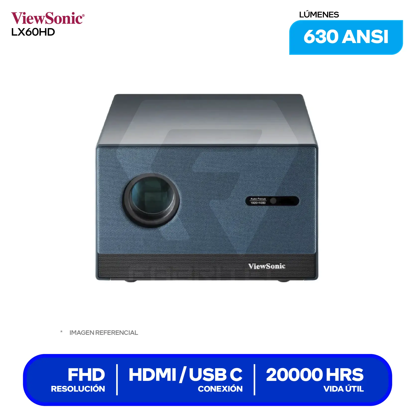 Proyector ViewSonic Smart Portable (VS20103) 630 ANSI Lúmenes, FHD, Google TV Integrado