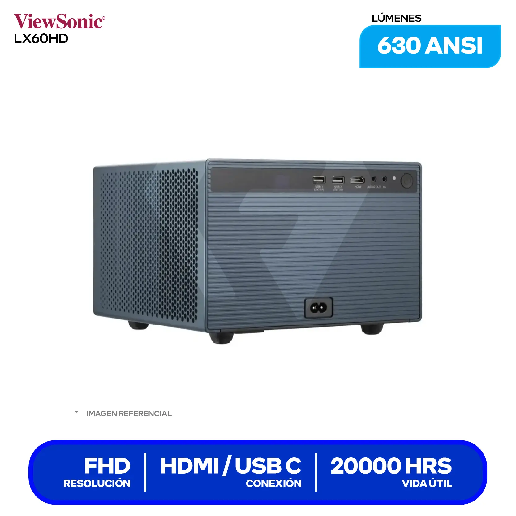 Proyector ViewSonic Smart Portable (VS20103) 630 ANSI Lúmenes, FHD, Google TV Integrado