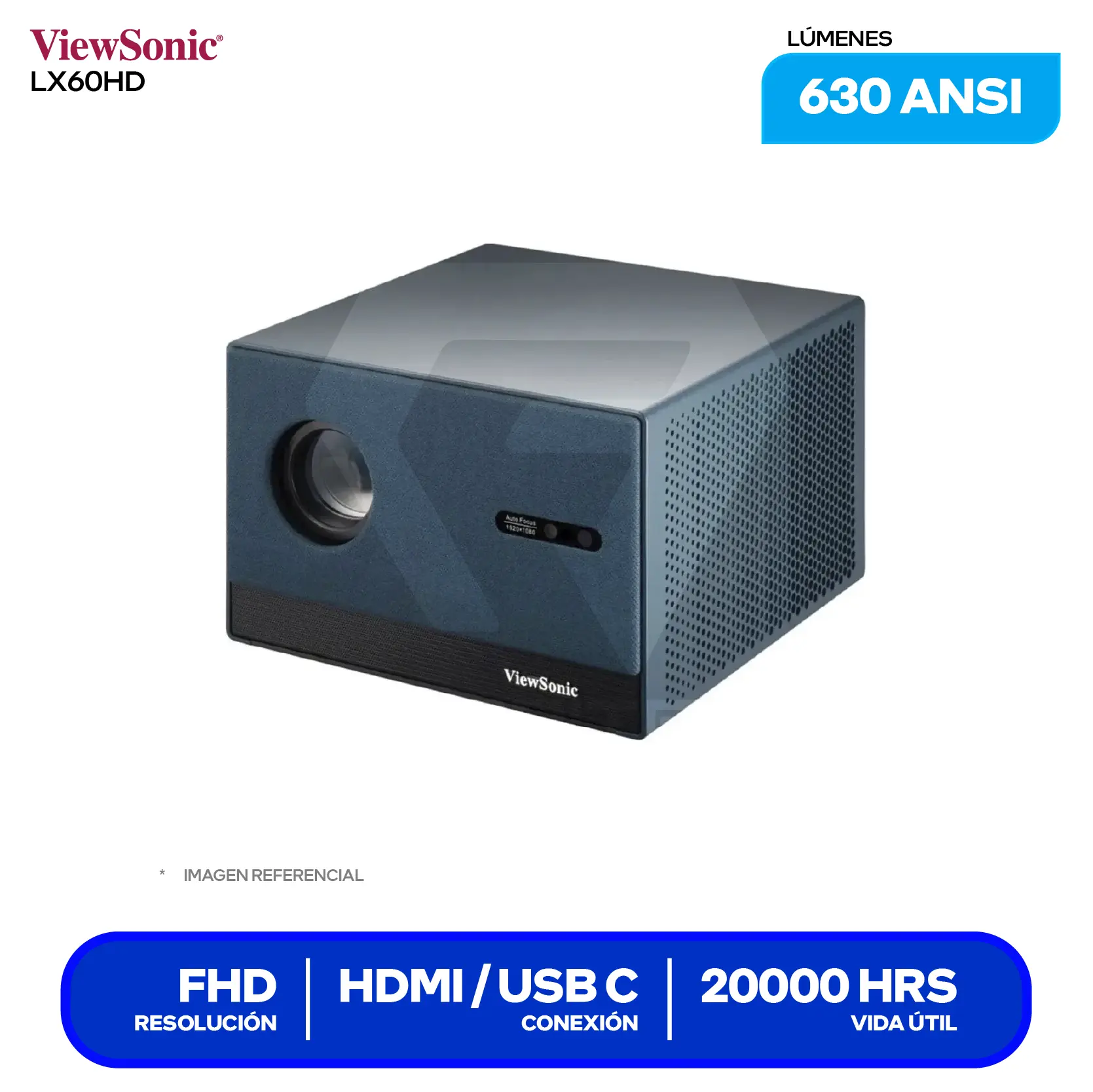 Proyector ViewSonic Smart Portable (VS20103) 630 ANSI Lúmenes, FHD, Google TV Integrado