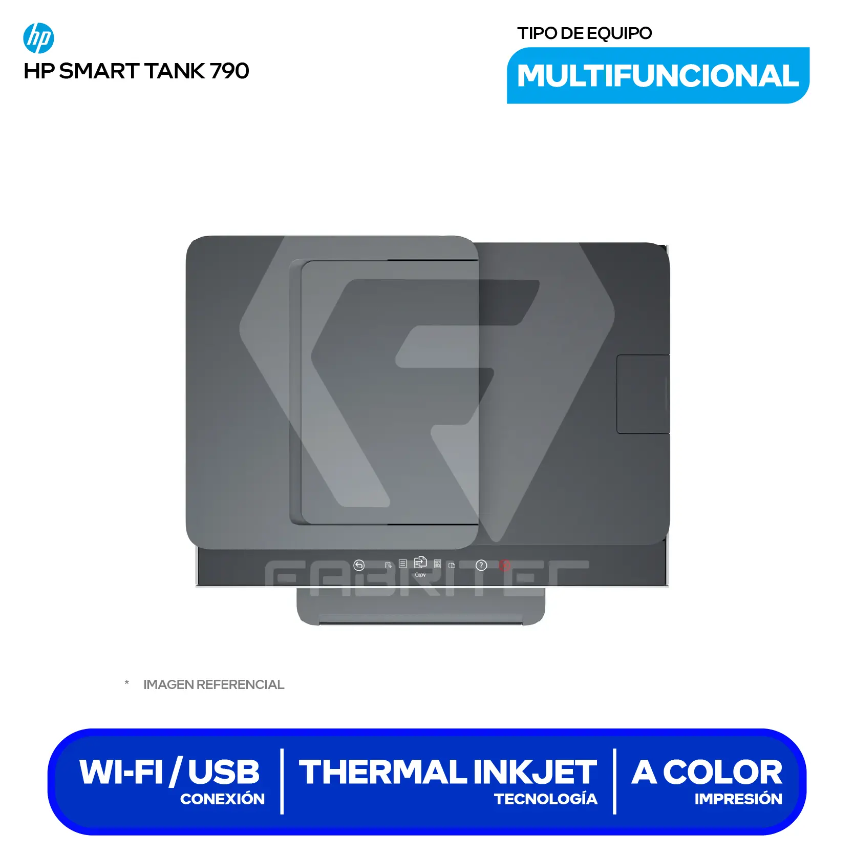 Impresora Multifuncional HP Smart Tank 790 (4WF66A#AKY) Bluetooh, Wi-Fi, USB