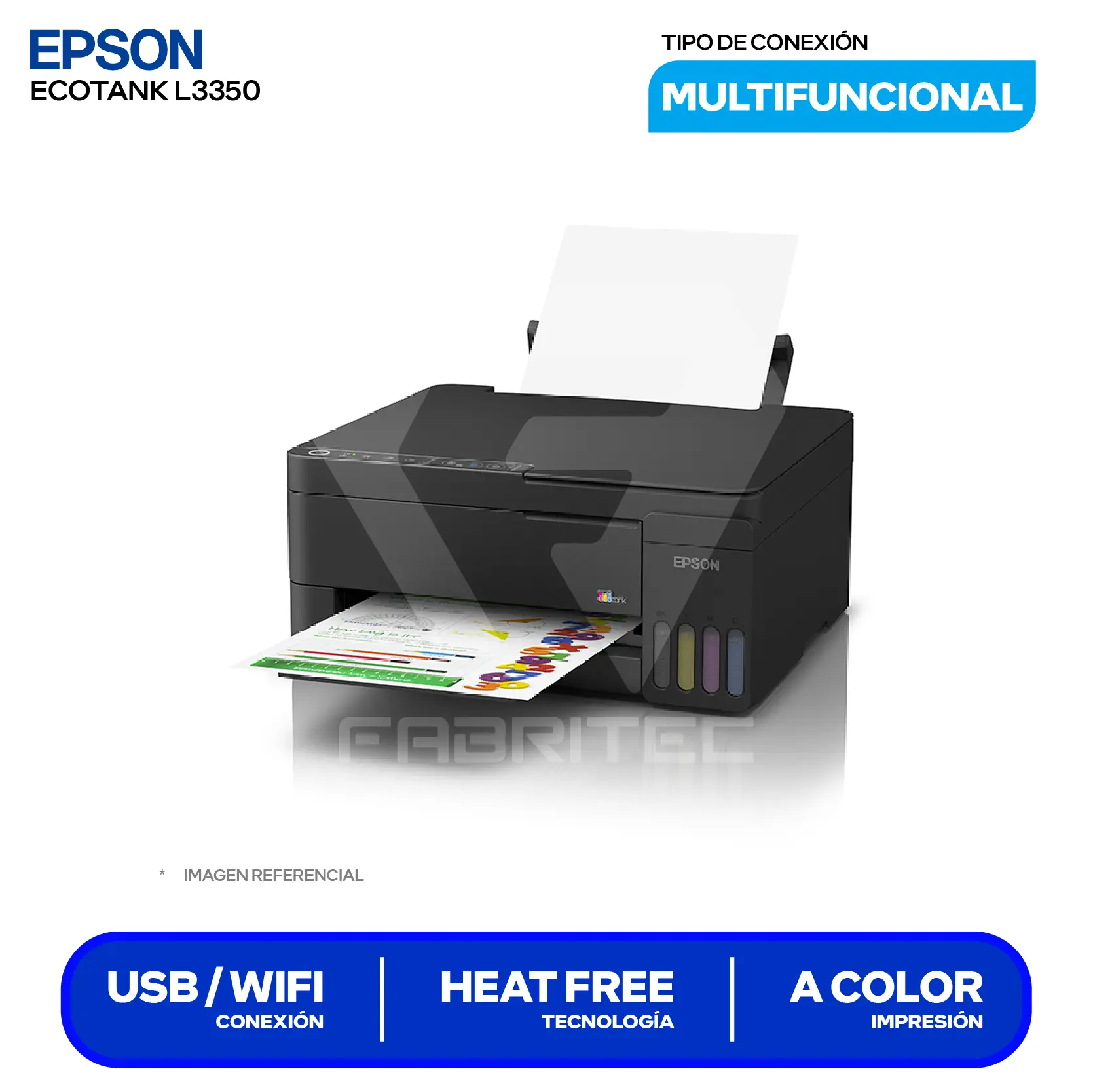 Impresora Multifuncional Epson EcoTank L3350 (C11CL62301) Wi-Fi, USB