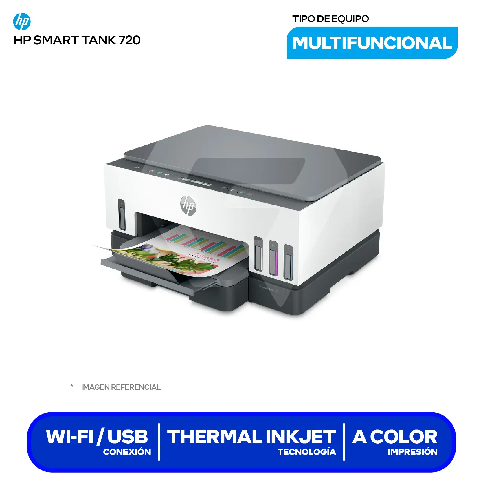 Impresora Multifuncional HP Smart Tank 720 (6UU46A#AKY) WiFi Dual Band