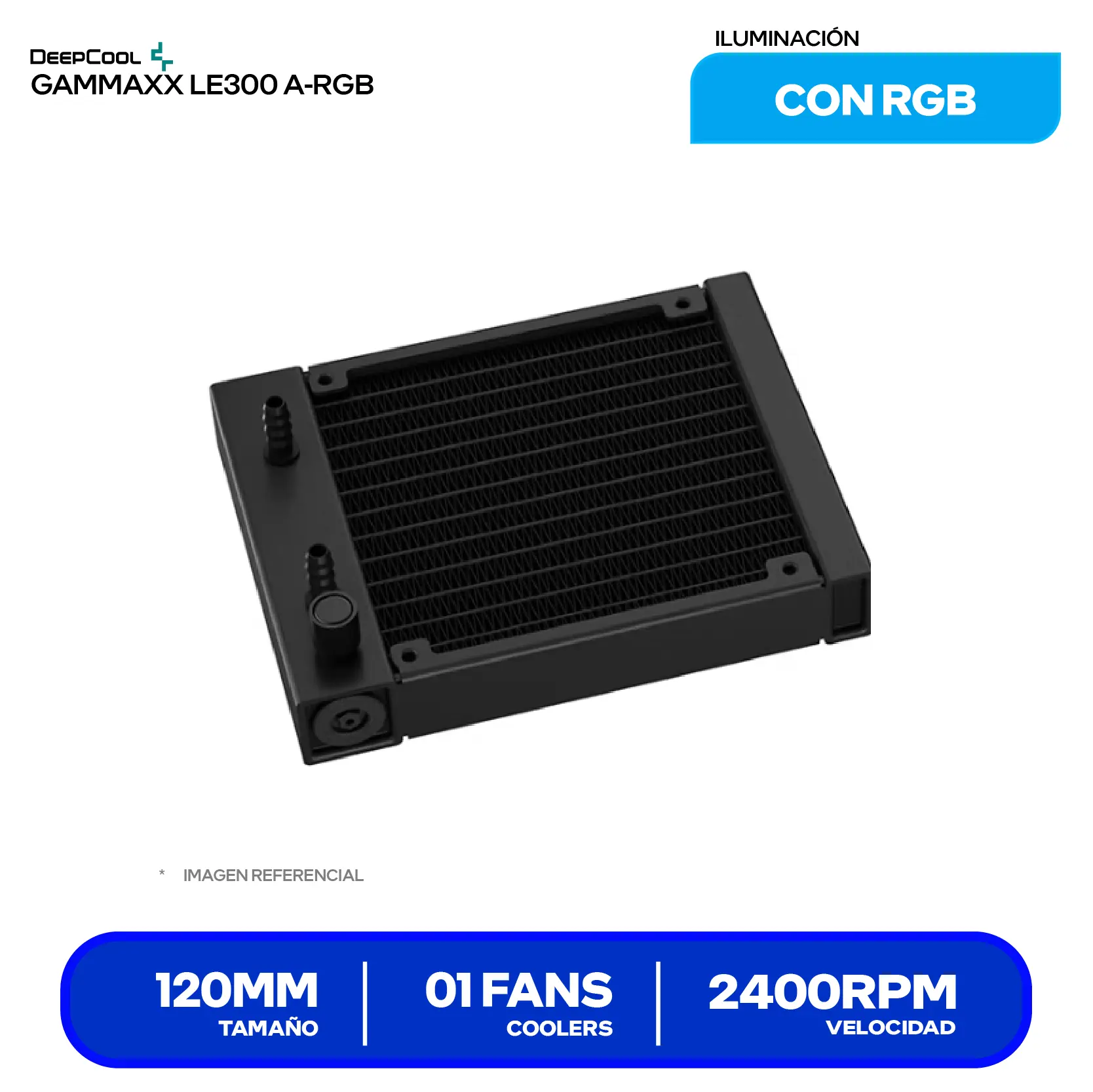Enfriamiento Líquido DeepCool Gammaxx LE300 (R-LE300-BKLNMC-G-1) 120mm, LED