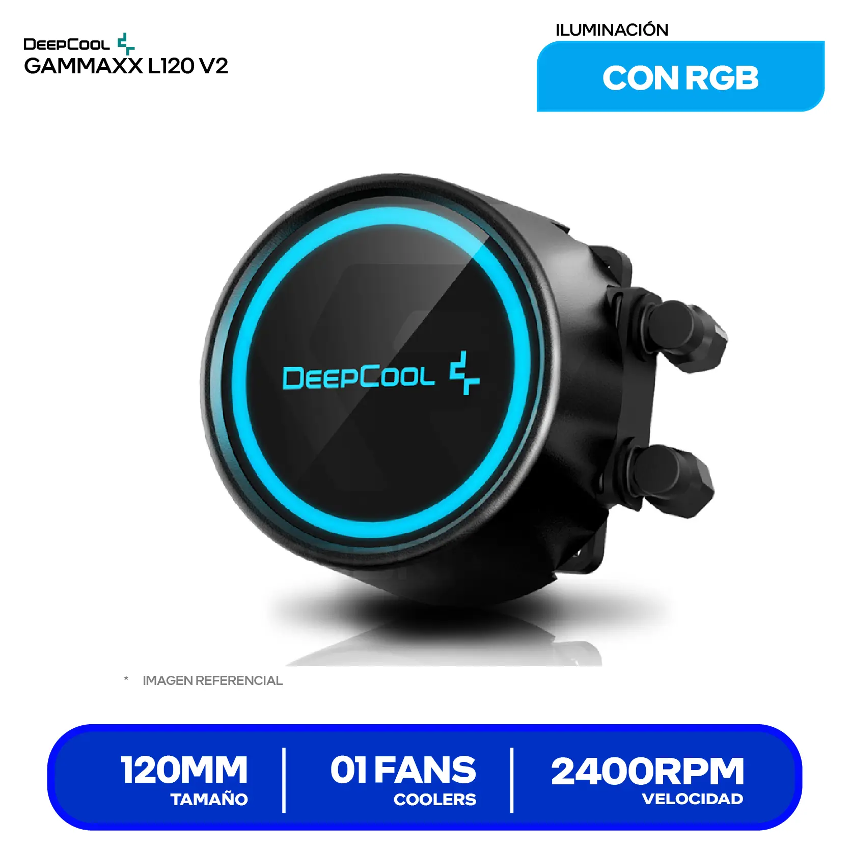 Enfriamiento Líquido DeepCool Gammaxx L120 V2 120mm (DP-H12RF-GL120V2) RGB