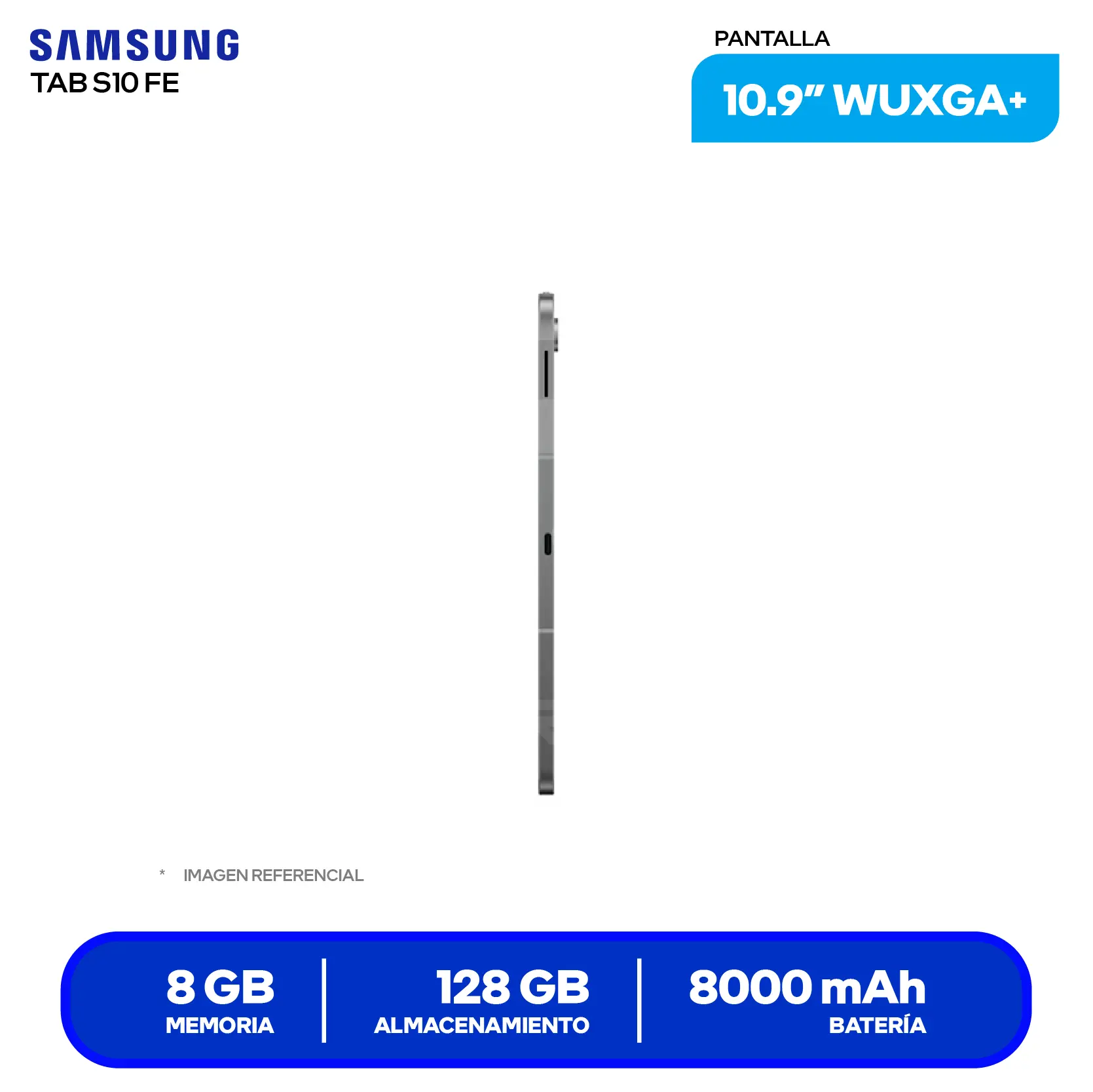 Tablet Samsung Galaxy Tab S10 FE (SM-X520NZAAPEO) 8GB RAM, 128GB, 10.9'' WUXGA+, Con Lápiz