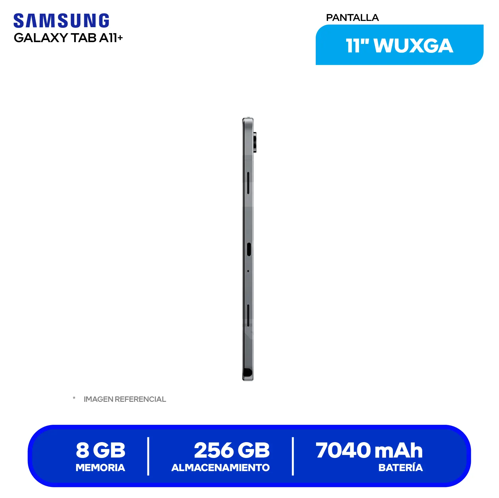 Tablet Samsung Galaxy Tab A11 Plus (SM-X230NZAEPEO) 8GB RAM, 256GB, 11'' WUXGA