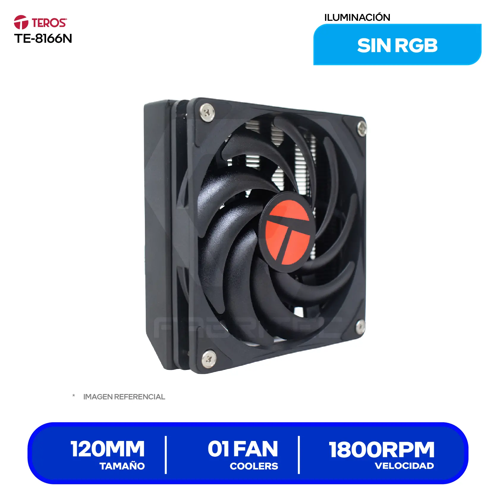 Cooler de procesador Teros TE-8166N (TE-8166N) 120mm, Intel / AMD, PWM